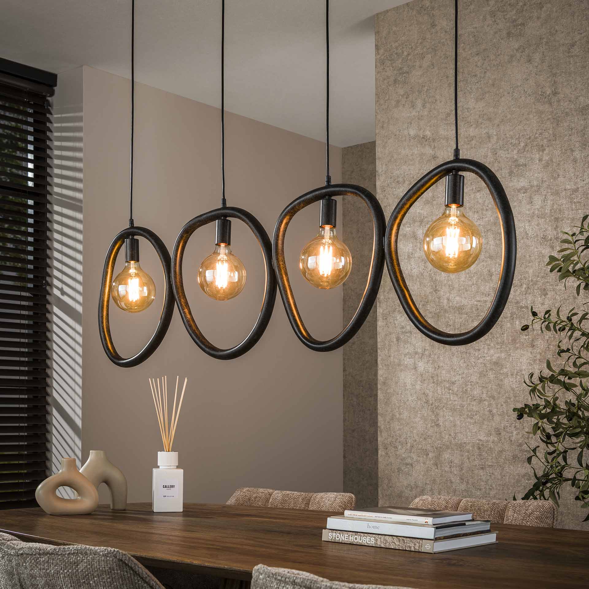 Hanglamp Riley 4 lampen - Industrieelinhuis.nl
