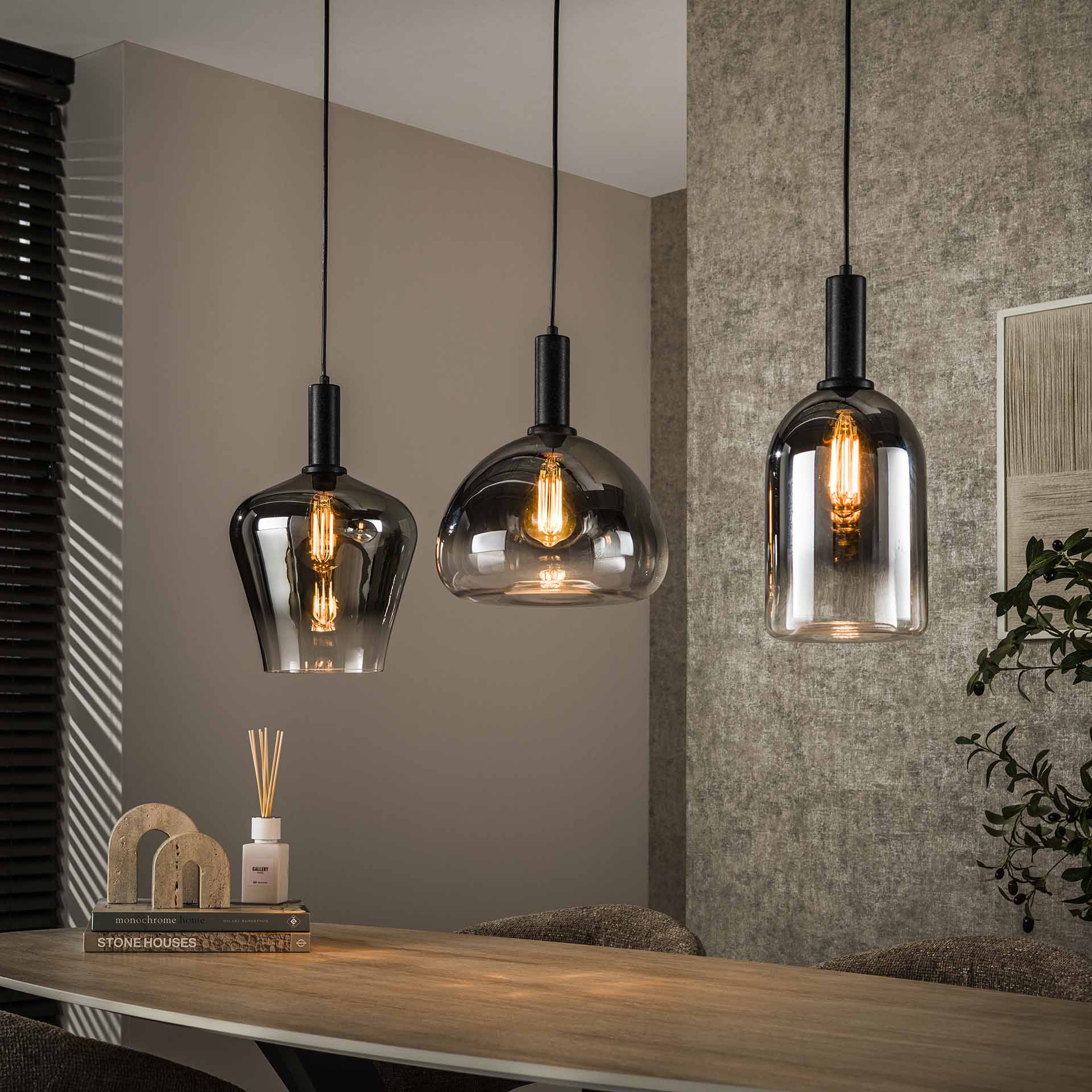 Hanglamp Glas Zion 3 lampen - Industrieelinhuis.nl