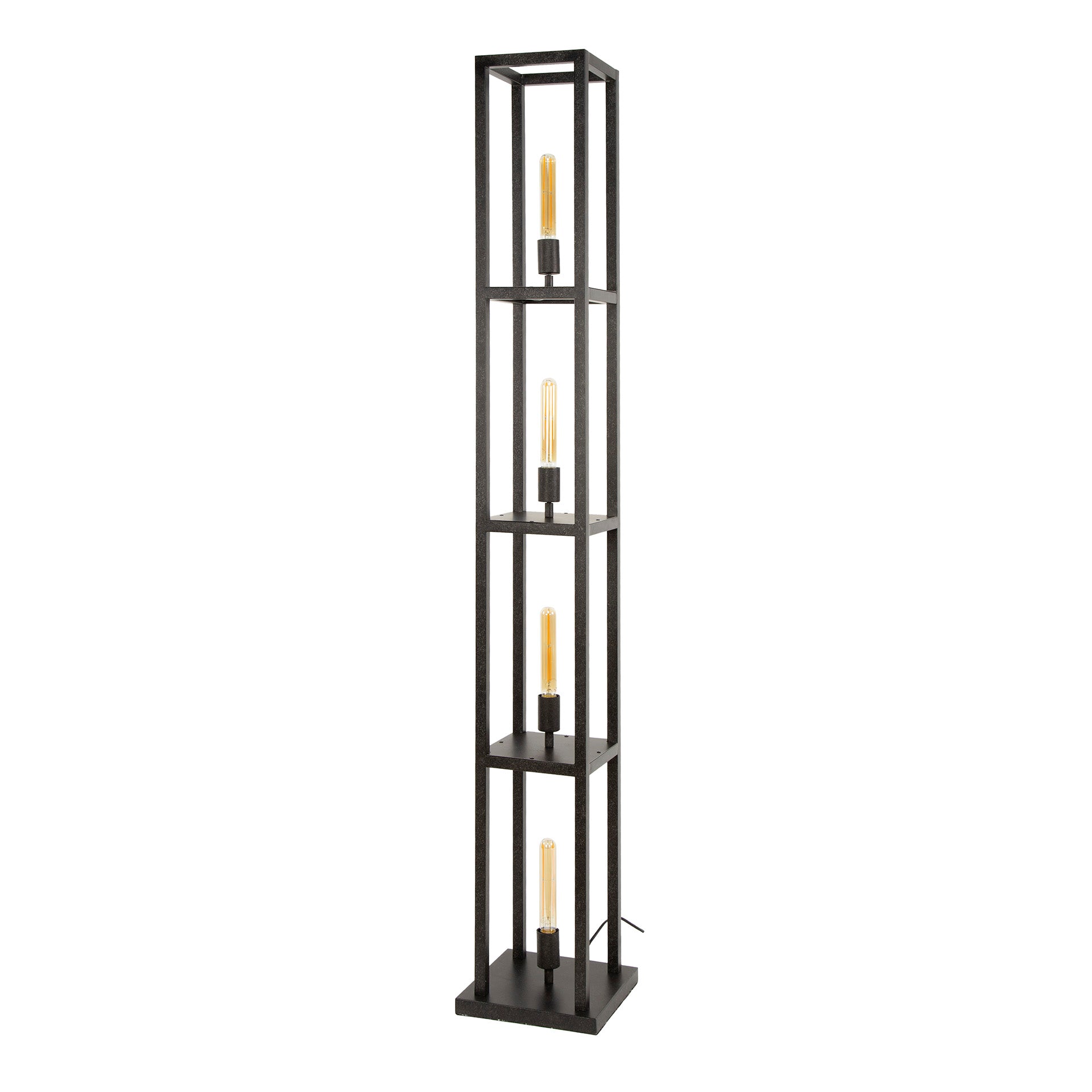 Vloerlamp 4L Quadra Zwart - Industrieelinhuis.nl