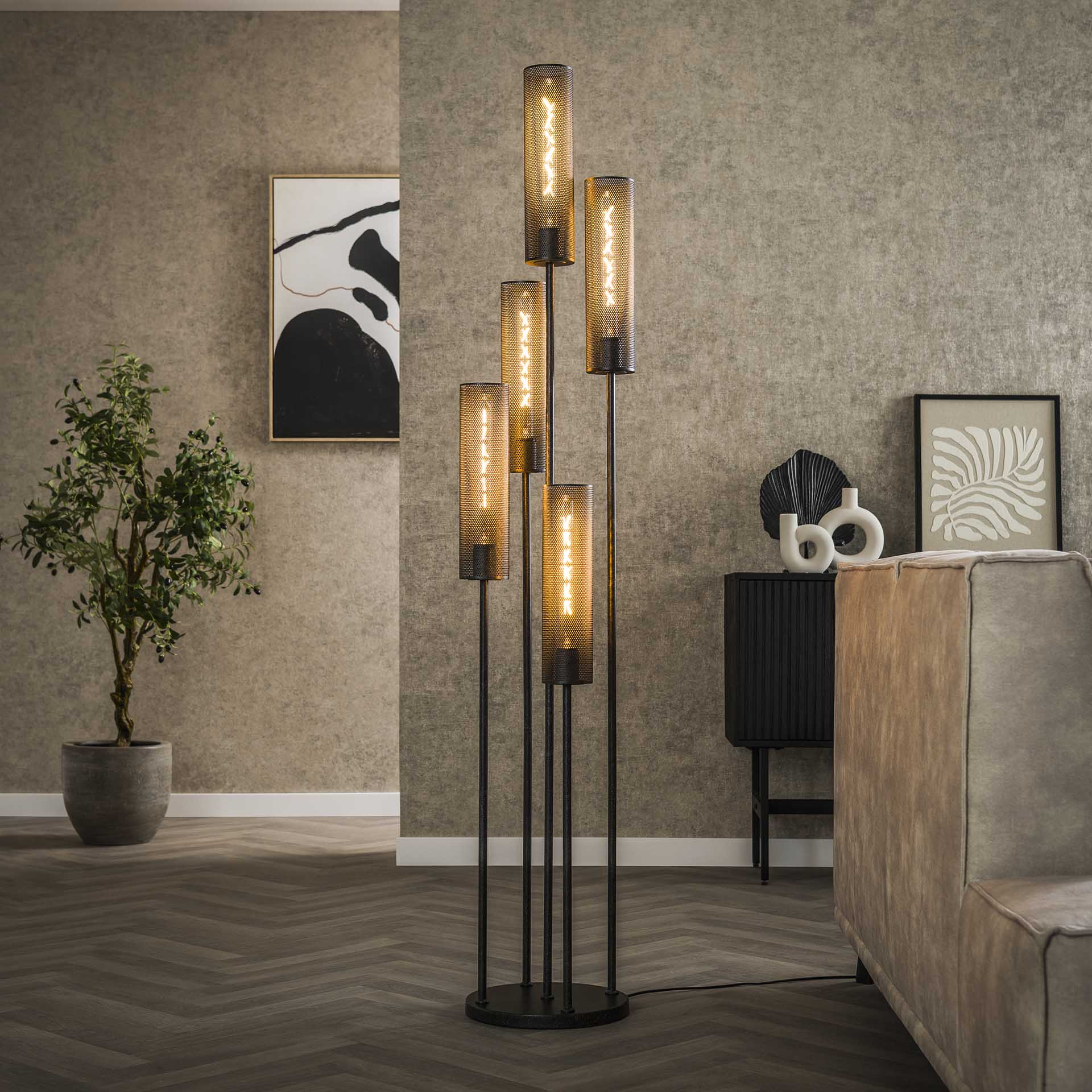 Vloerlamp Puro Getrapt 5L - Industrieelinhuis.nl