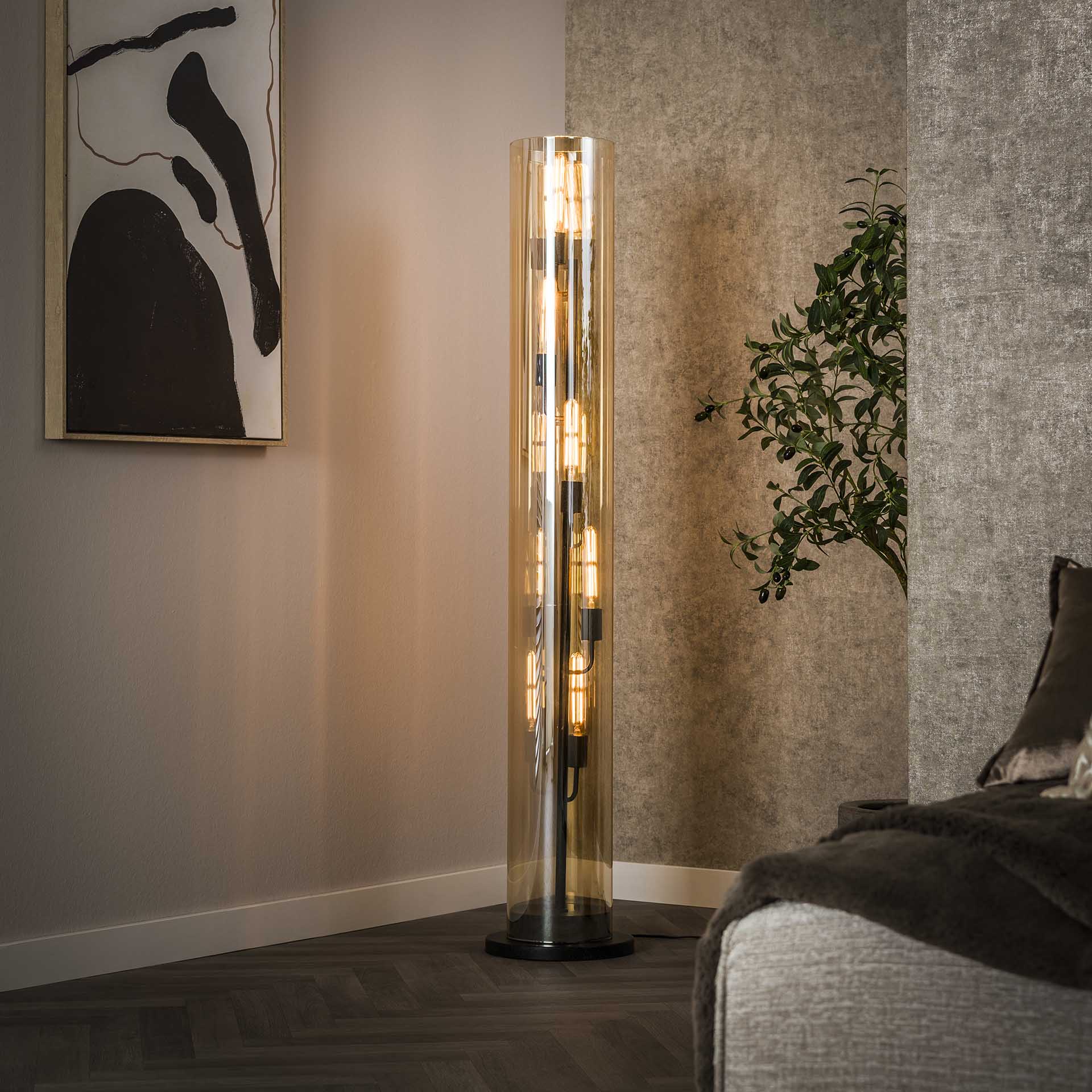 Vloerlamp Polara Tube 5L Amber - Industrieelinhuis.nl