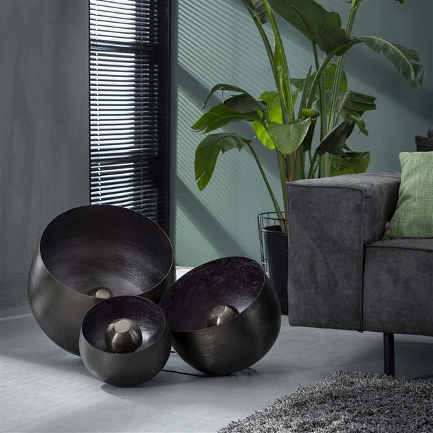 Tafellamp Bira L Zwart Nikkel Ø36 cm - Industrieelinhuis.nl