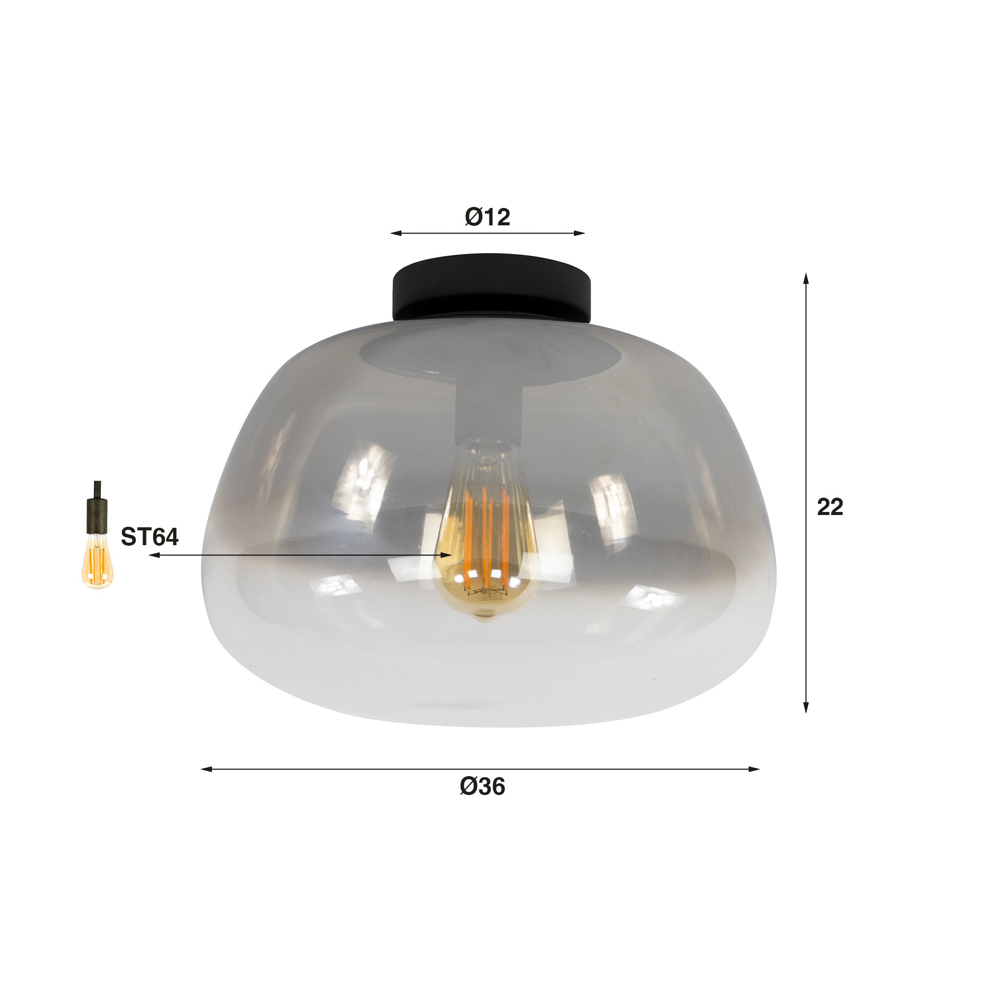 Plafondlamp Pulse Shaded