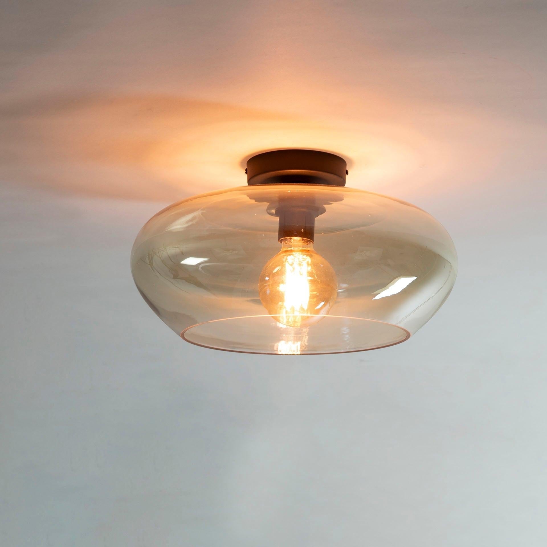 Plafondlamp Elvira Glass Amber - Industrieelinhuis.nl