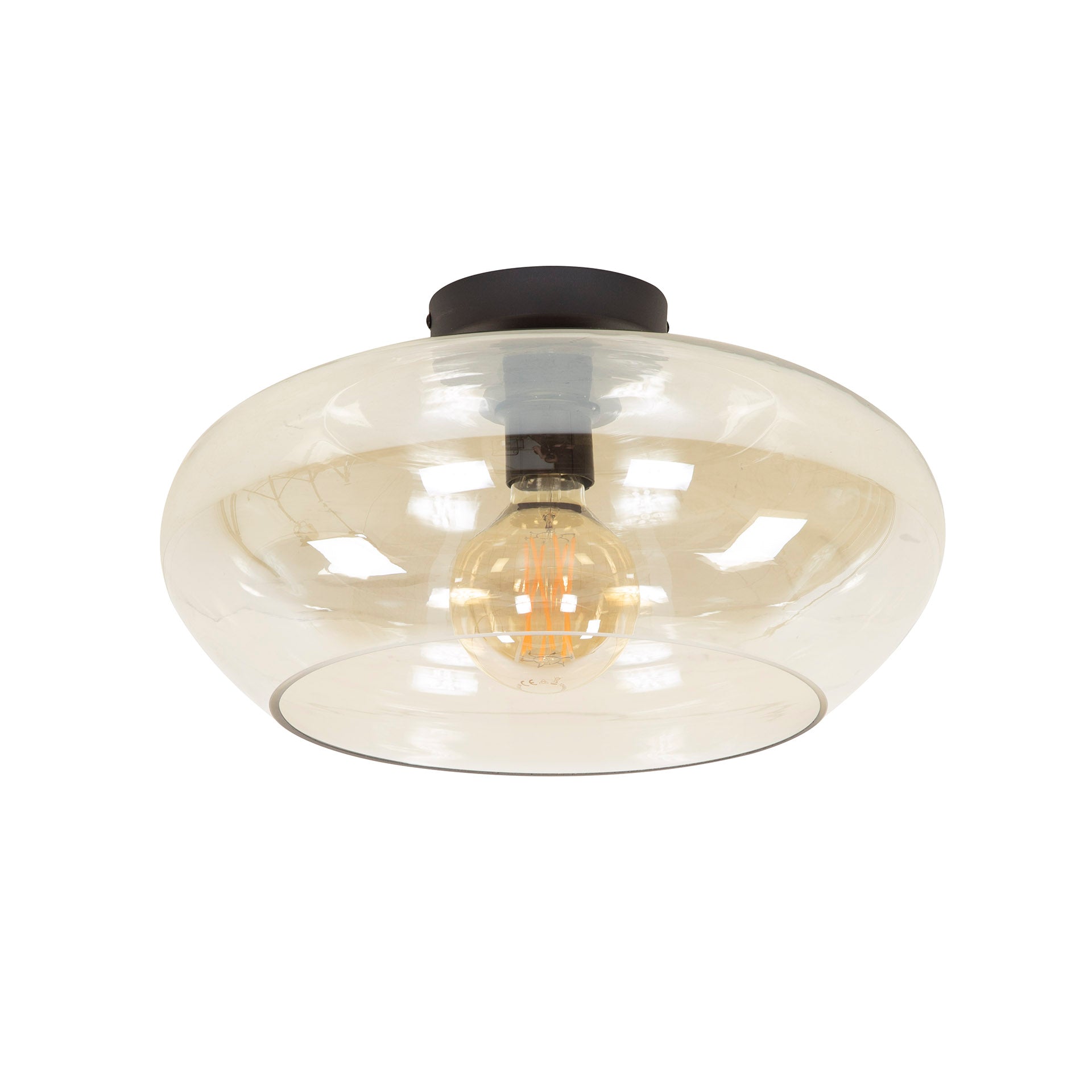 Plafondlamp Elvira Glass Amber - Industrieelinhuis.nl