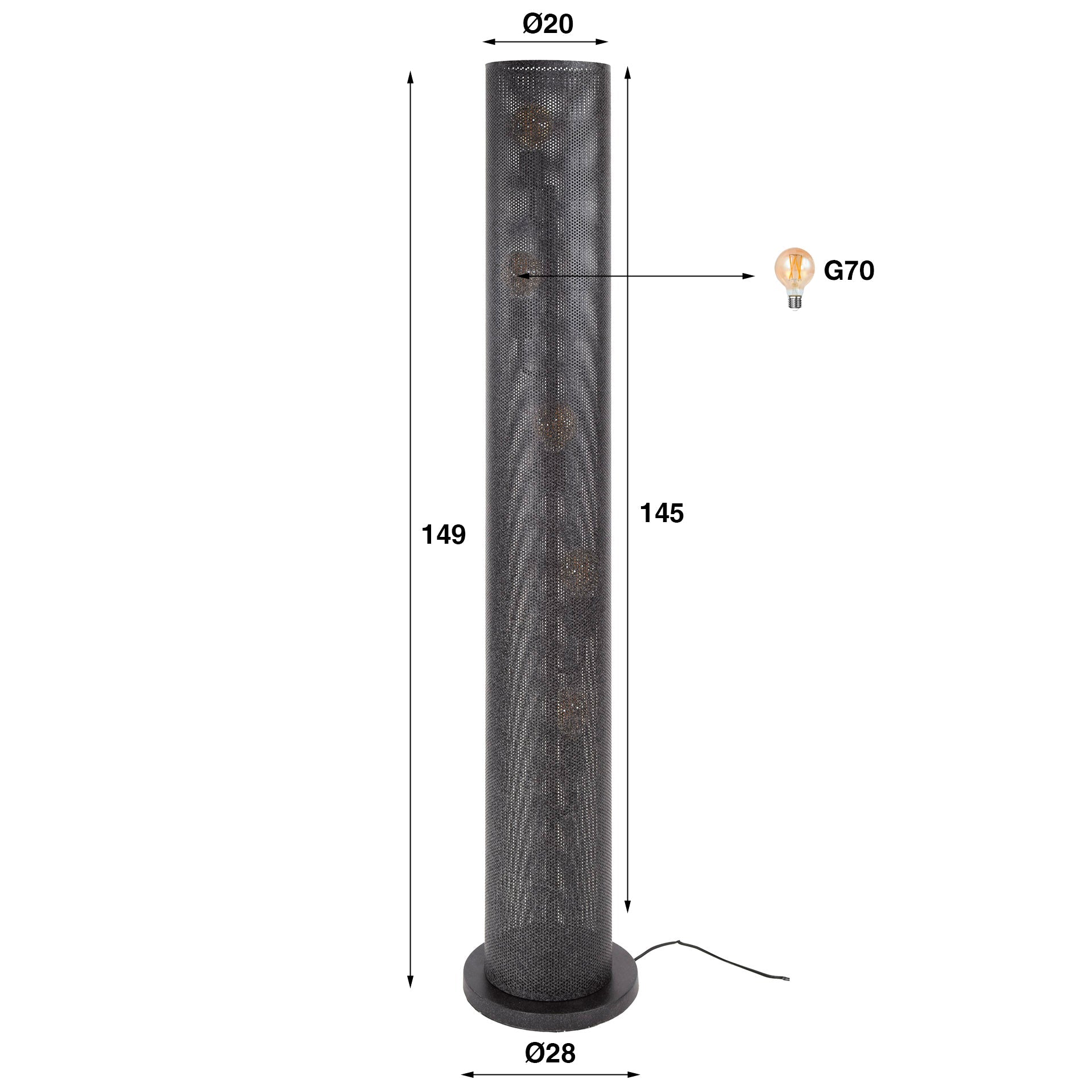 Vloerlamp Meshglow 5L - Industrieelinhuis.nl