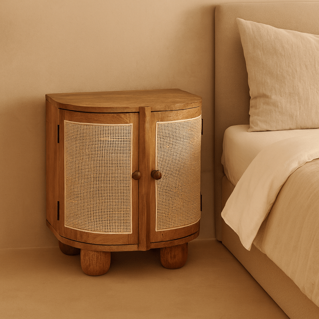 Nachtkastje Ubud in Bali stijl | 45x35x50cm - Industrieelinhuis.nl