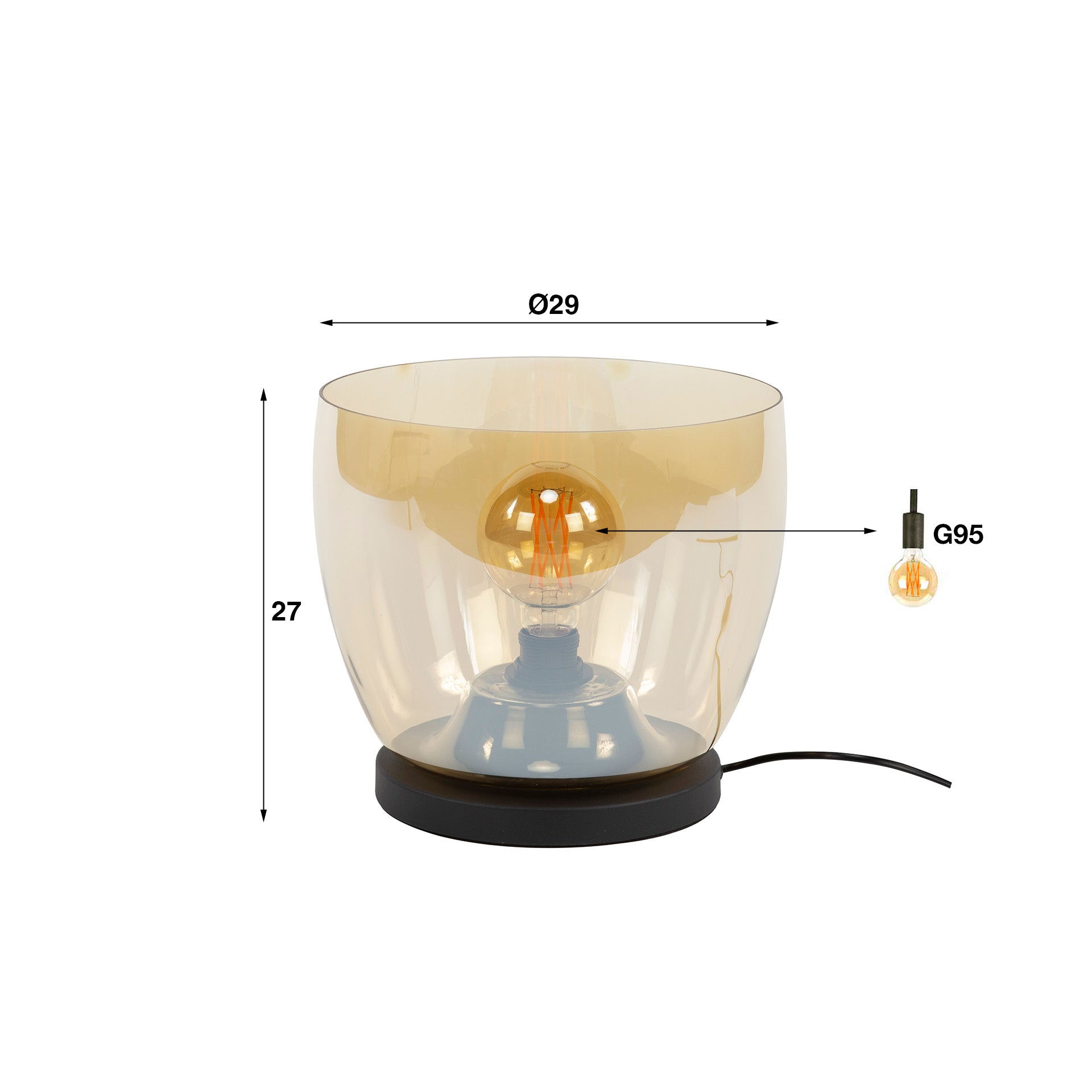 Vloerlamp Rise gekleurd glas Amber - Industrieelinhuis.nl