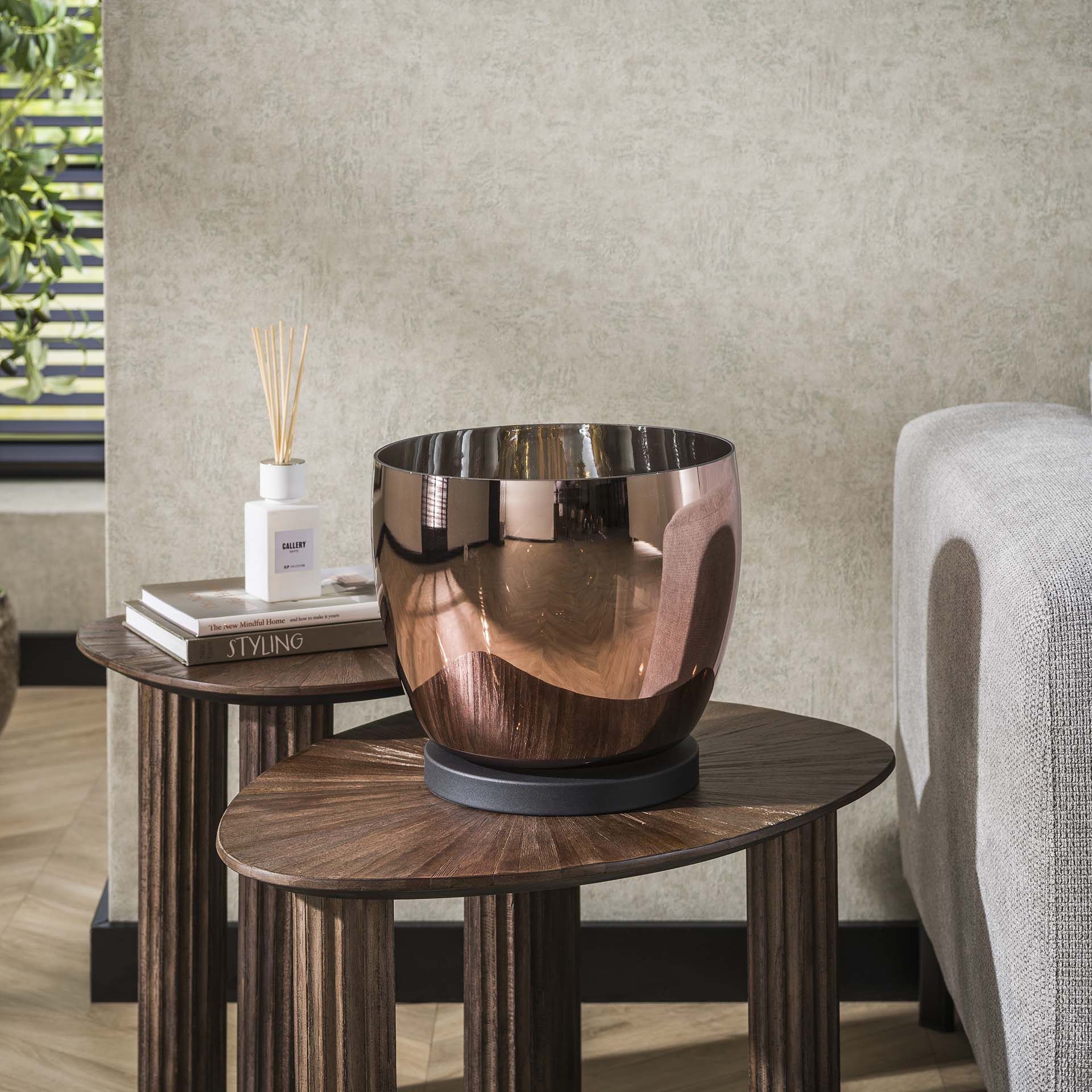 Vloerlamp Rise gekleurd glas Koper - Industrieelinhuis.nl