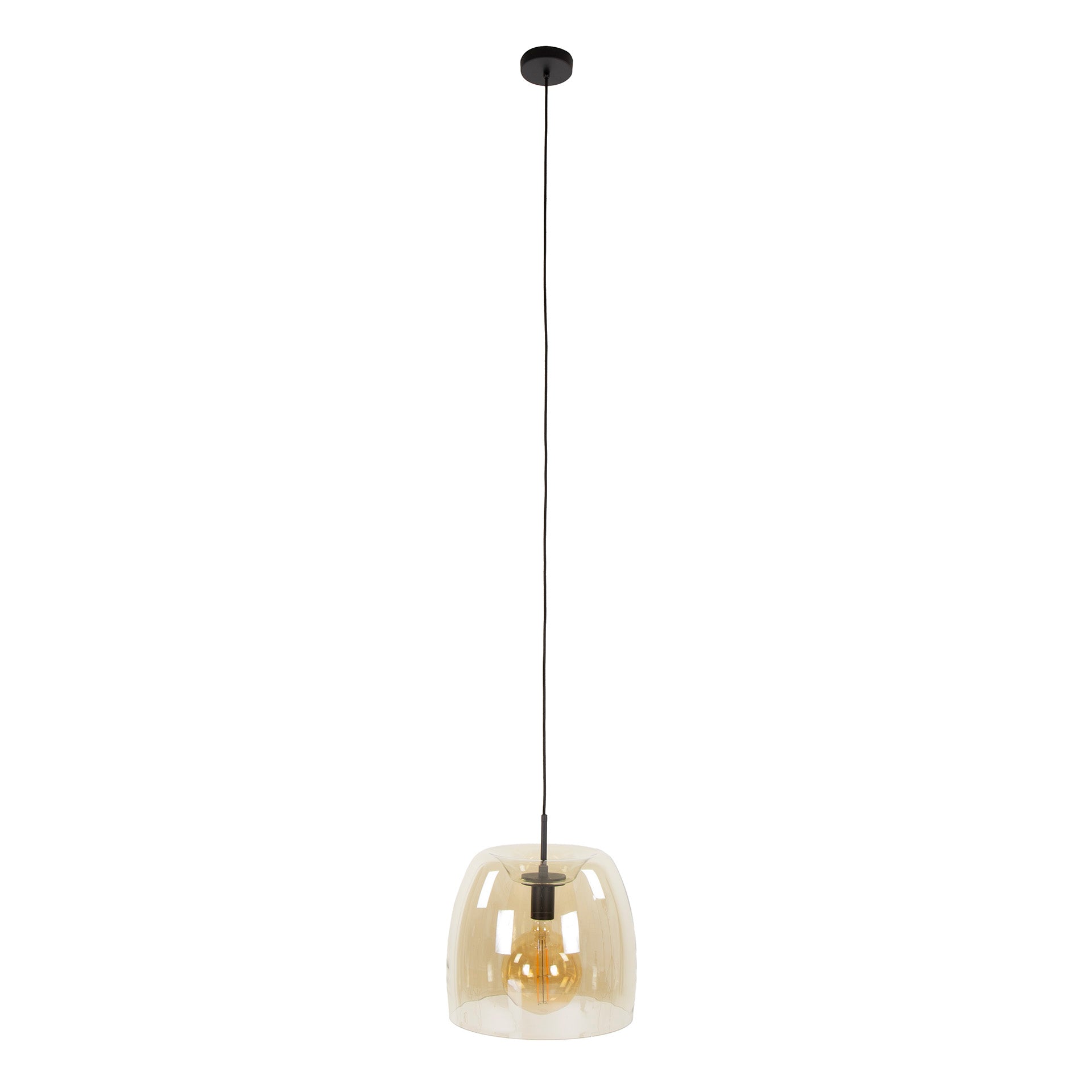 Plafondlamp Liv Glass 1L Amber - Industrieelinhuis.nl