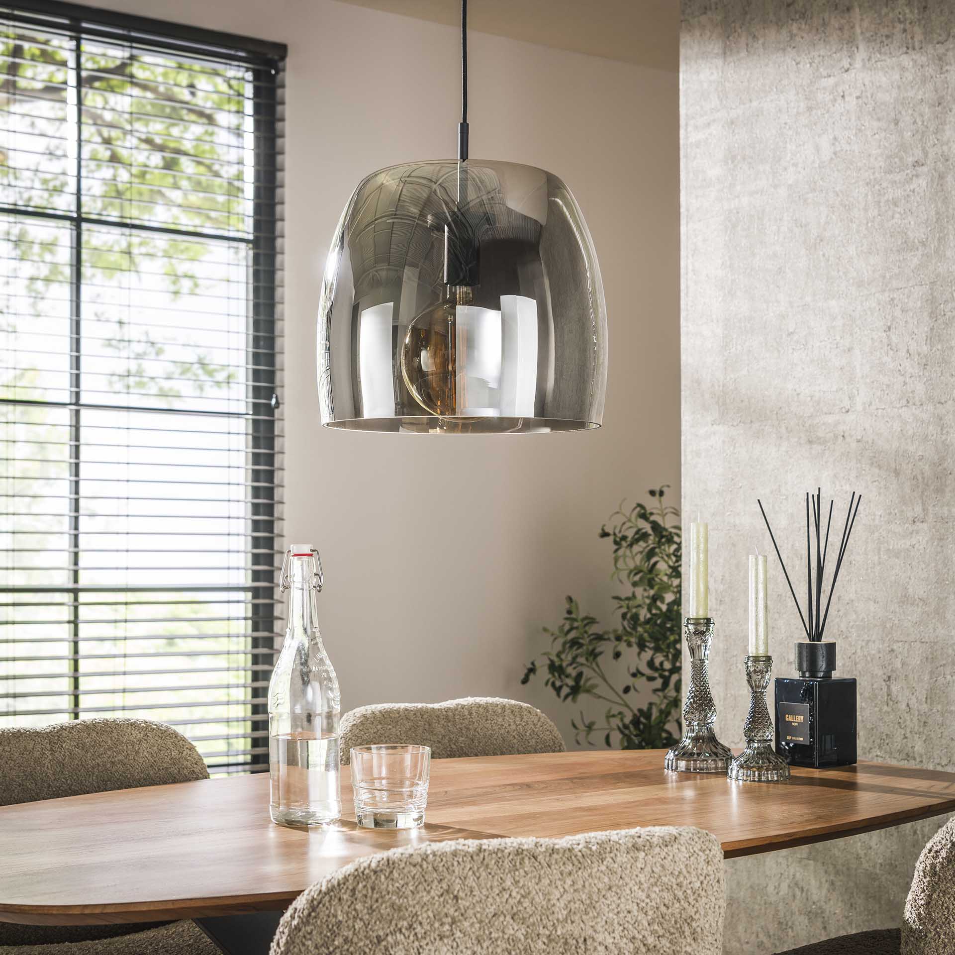 Plafondlamp Liv Glass 1L Smoke Grey - Industrieelinhuis.nl