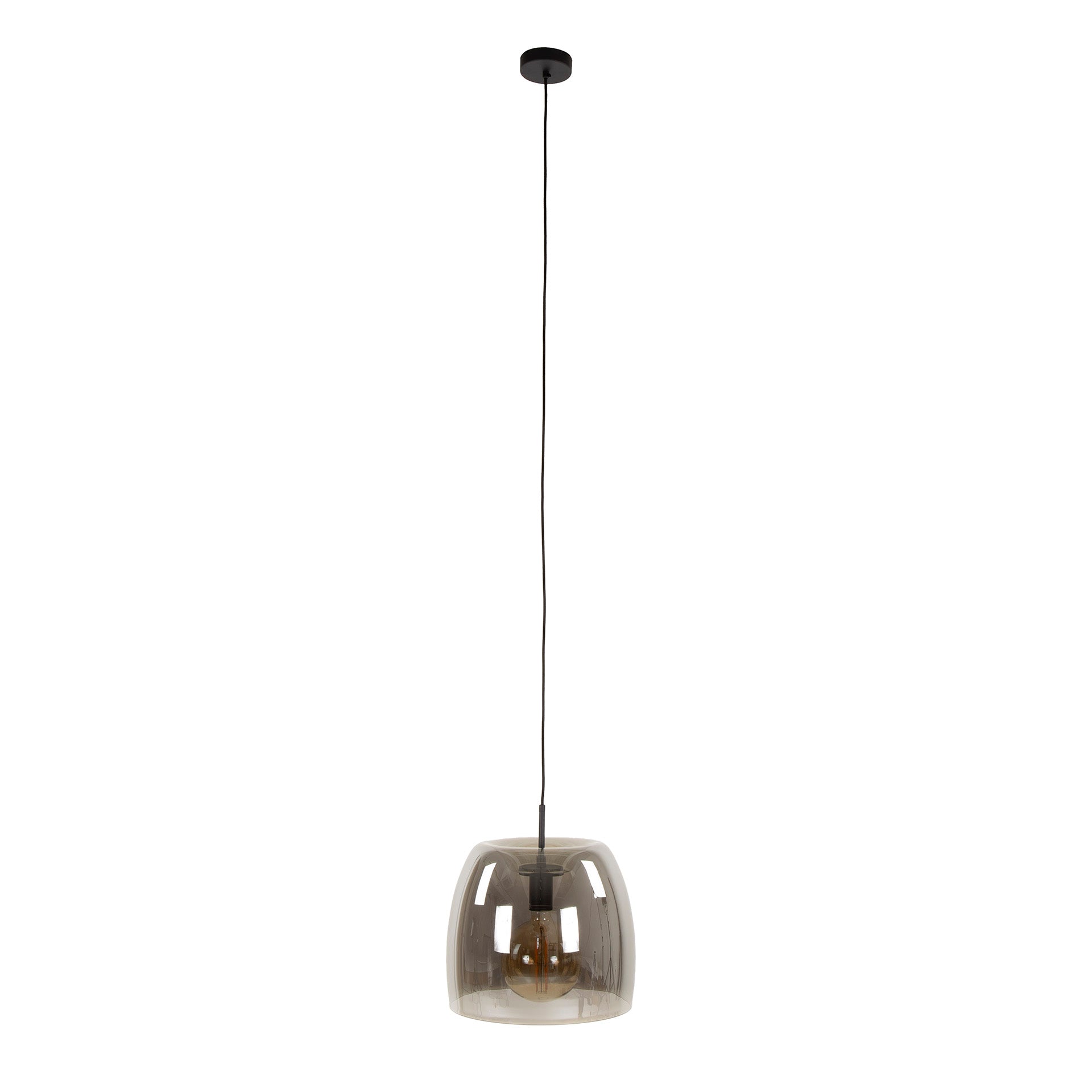 Plafondlamp Liv Glass 1L Smoke Grey - Industrieelinhuis.nl