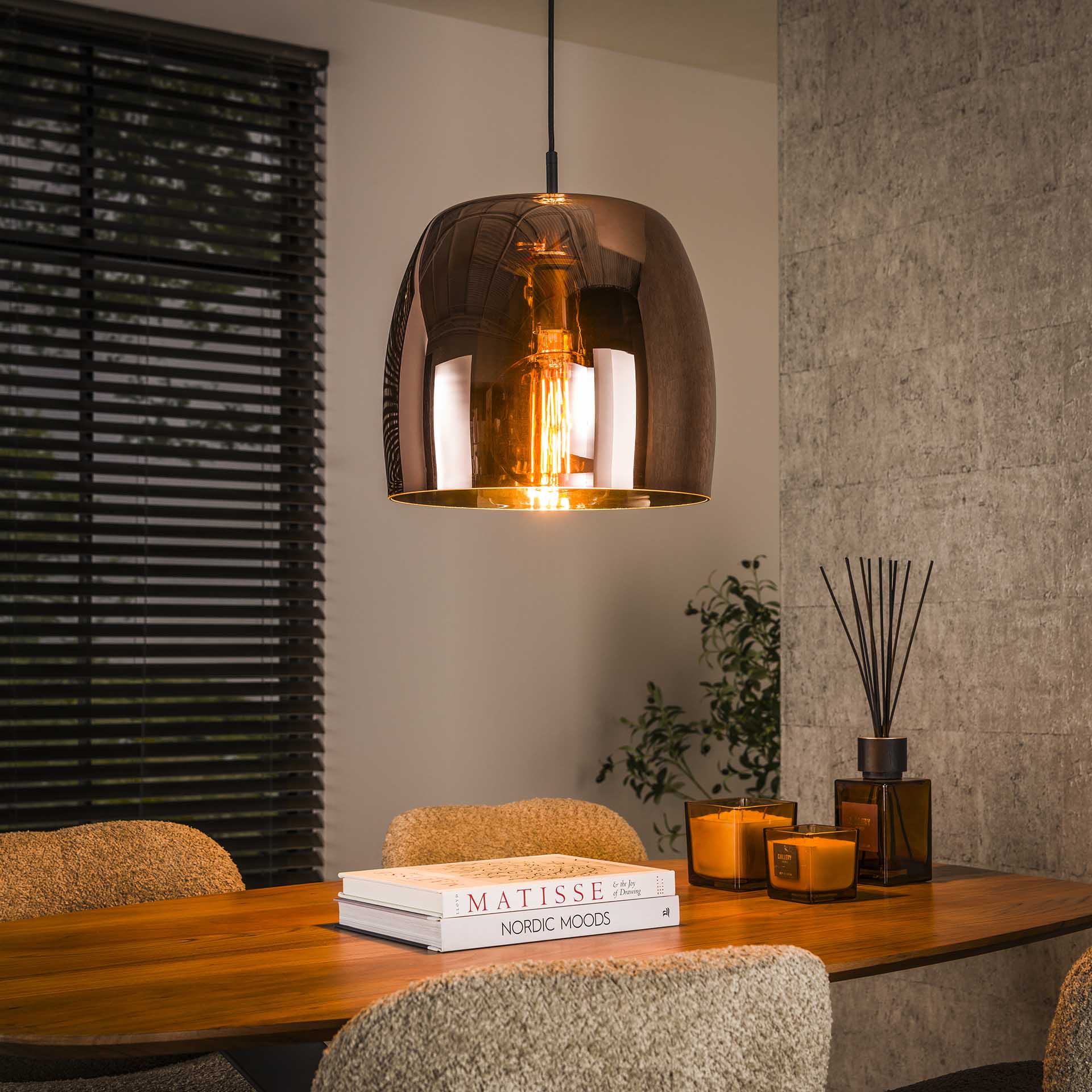 Plafondlamp Liv Glass 1L Koper - Industrieelinhuis.nl
