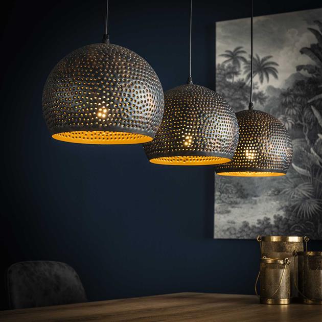 Hanglamp set XL Kyra 3 lichtpunten Ø25 cm - Industrieelinhuis.nl