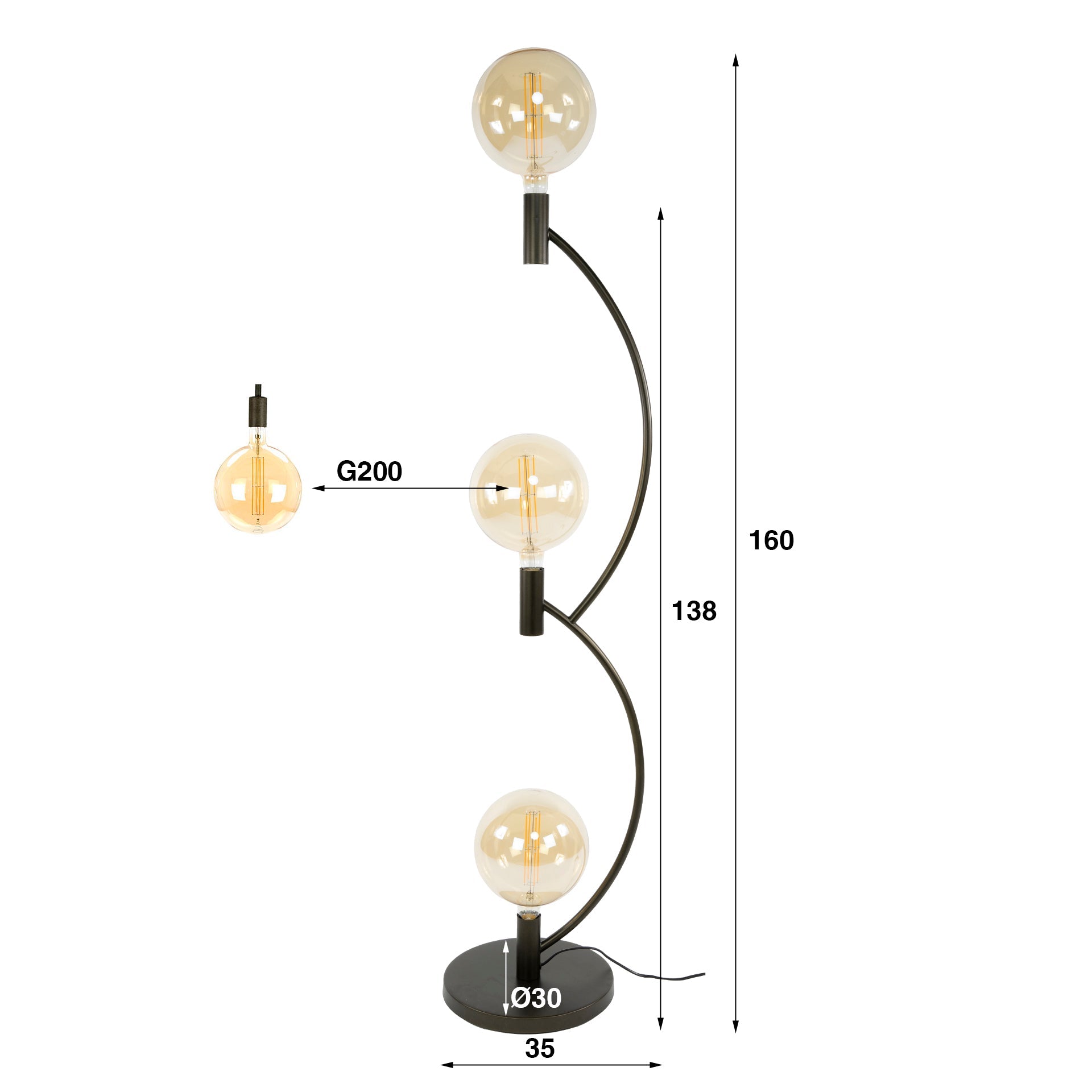 Vloerlamp Arcus - Industrieelinhuis.nl