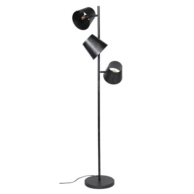 Vloerlamp Kinetica Houtskool Ø18 cm 3 lichtpunten - Industrieelinhuis.nl