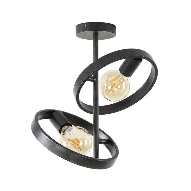 Plafondlamp Circular Essence Houtskool 2 lichtpunten - Industrieelinhuis.nl