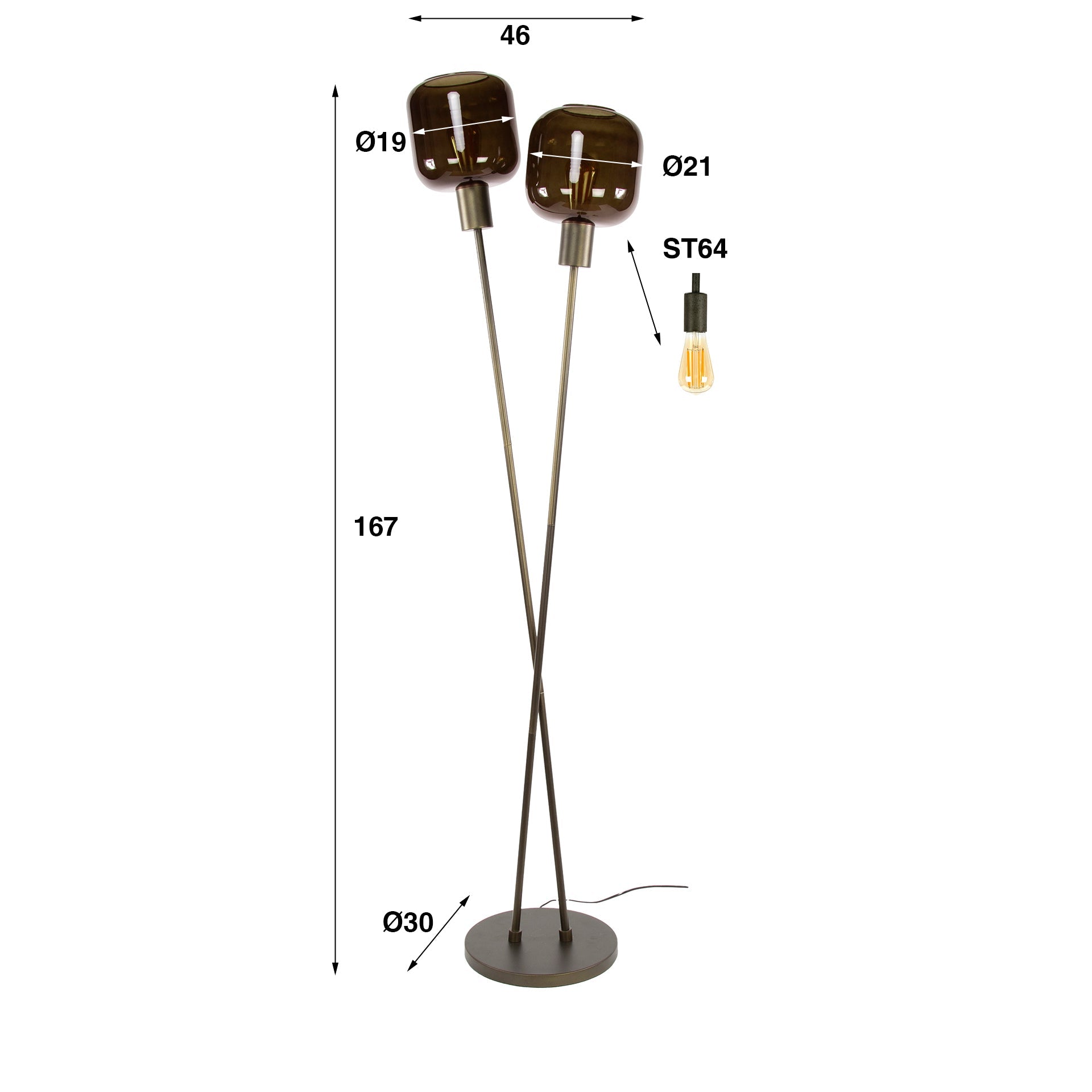Vloerlamp Brady - Industrieelinhuis.nl