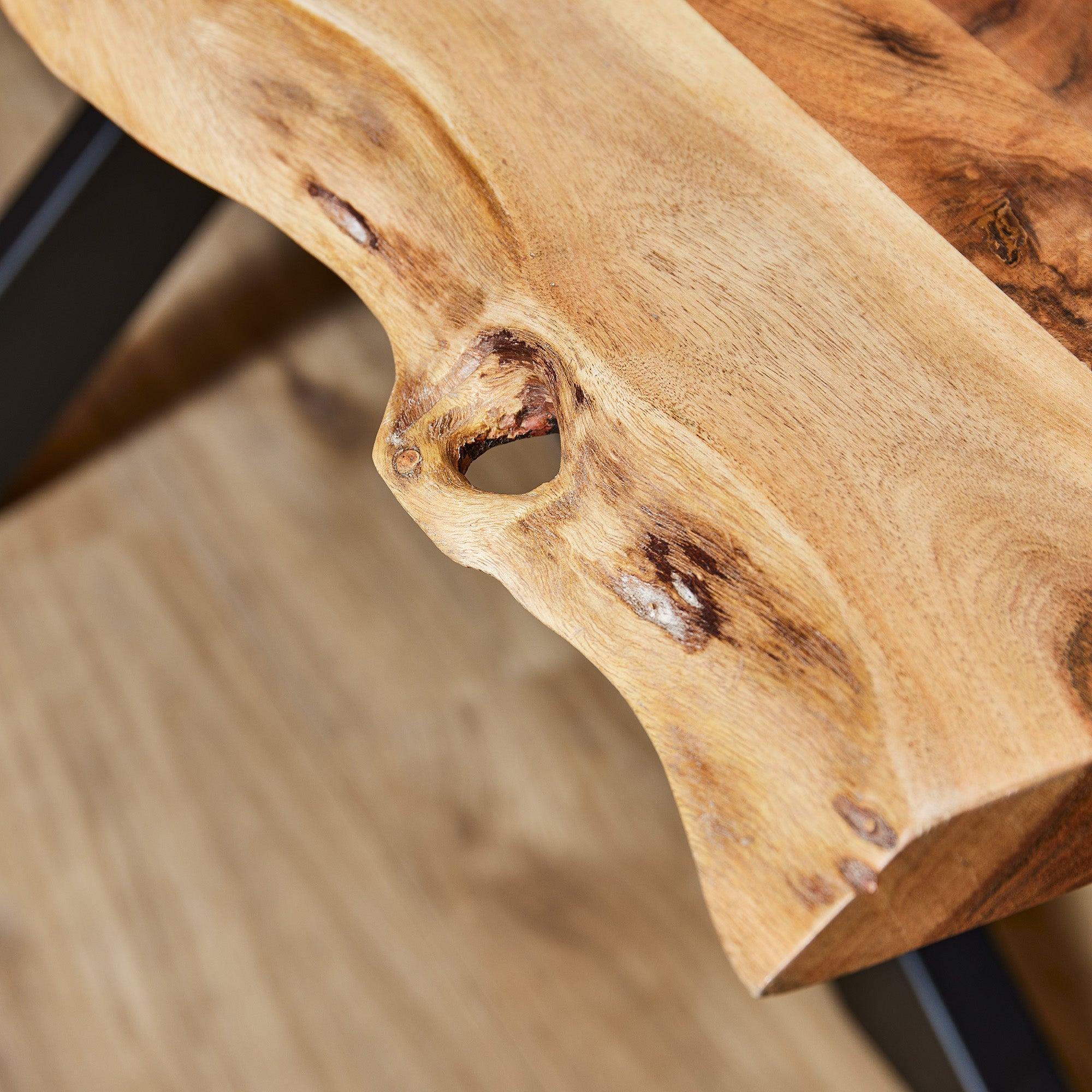 Boomstamtafel kruispoot Live Edge | Acaciahout Staal | 200 cm