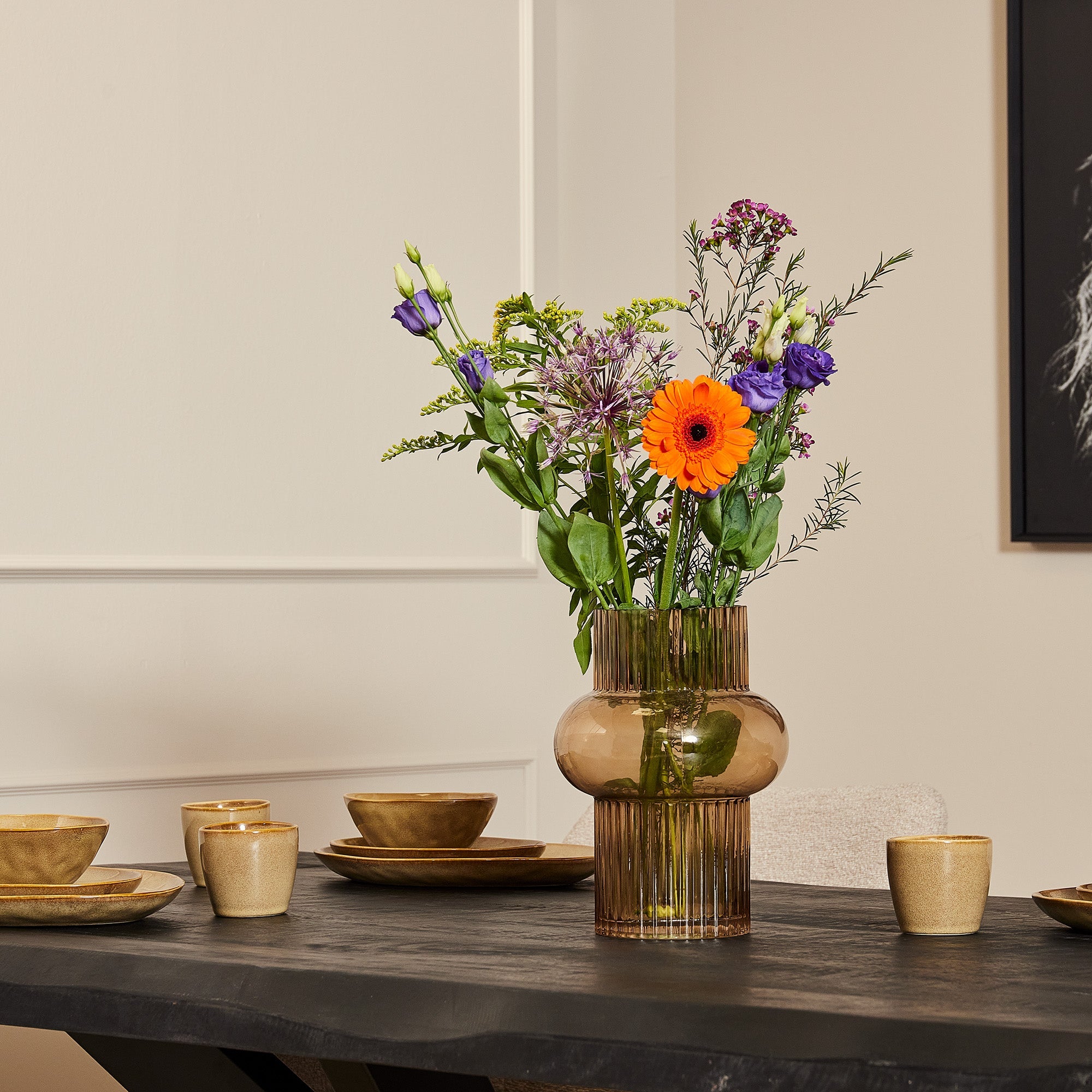 Boomstamtafel zwart 220 cm lengte | mangohout