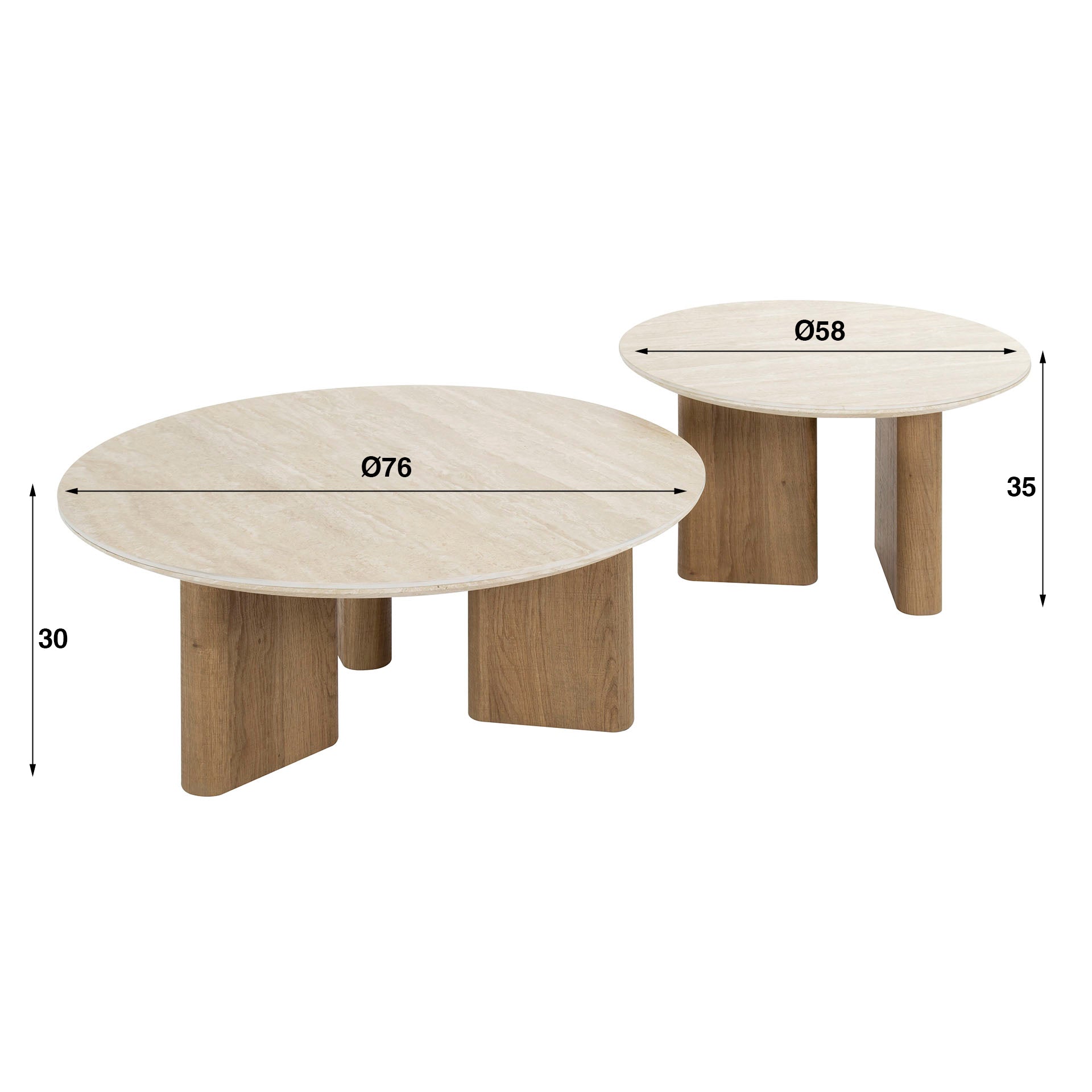 Ceramic Duo Salontafel | Set van 2 | Organische salontafelset