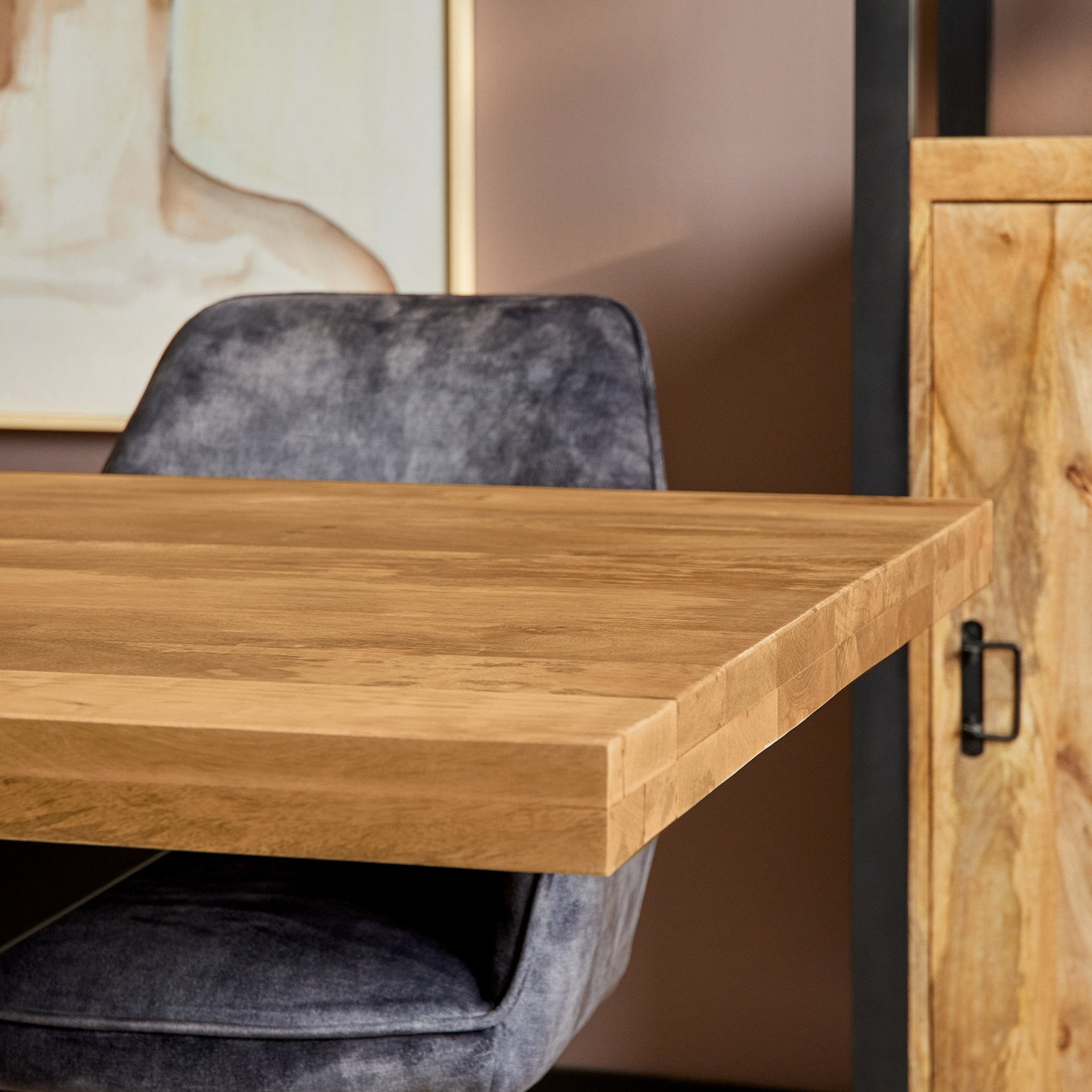 Eetkamertafel Mangohout Denver | Rechthoek matrixpoot | 200 cm