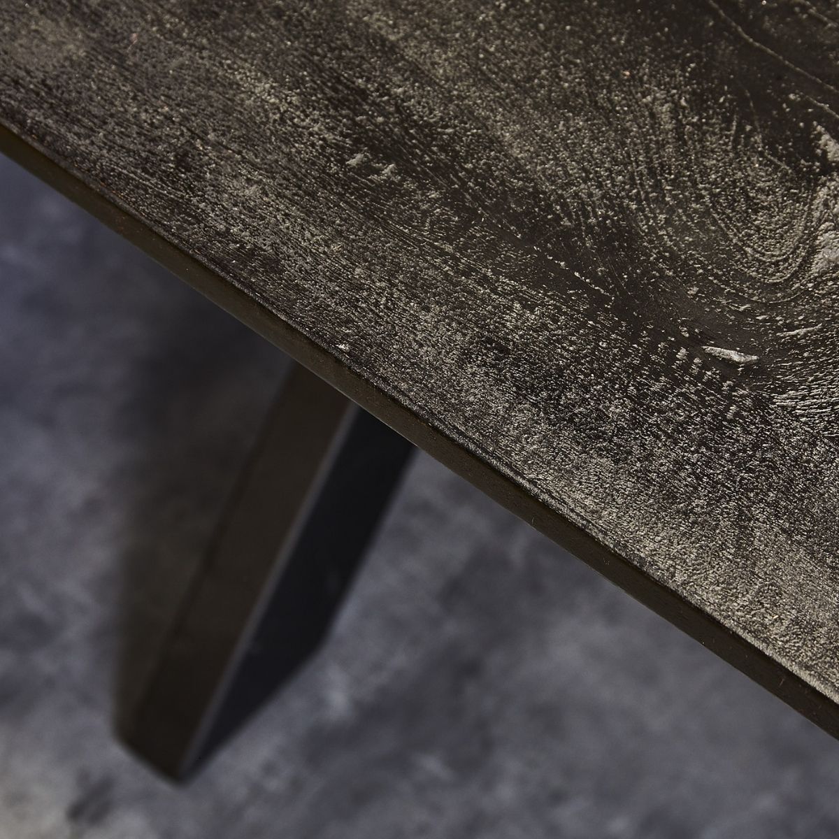 Eetkamertafel Mangohout Zwart New York | Rechthoek | 200 cm