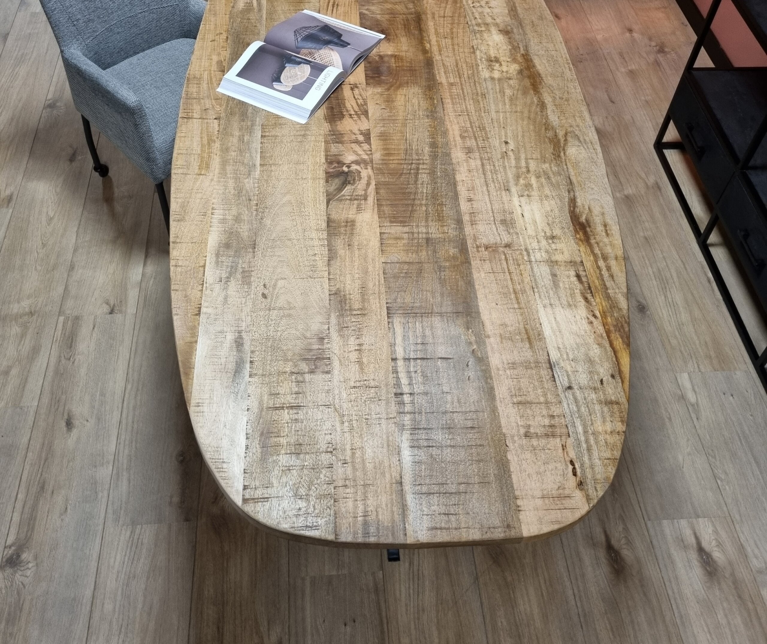 Eettafel Deen ovaal Elegance | Mangohout Staal | 240x110 cm
