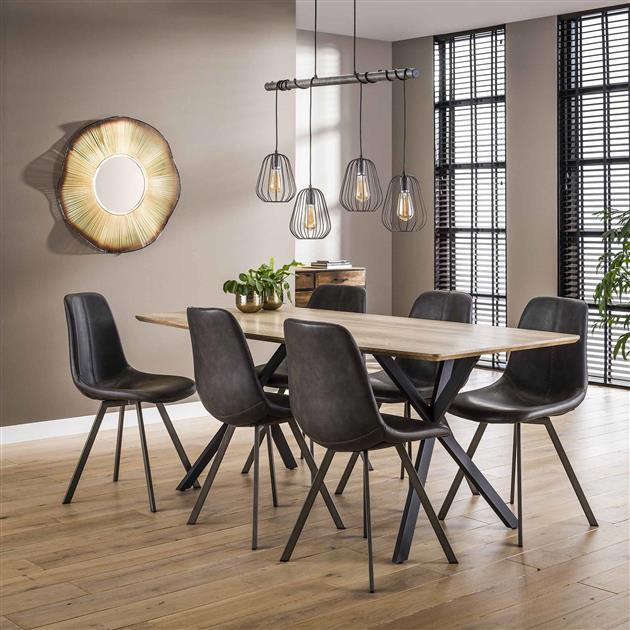 Eettafel Deens ovaal Hidde Eiken Grijs / Antiekwas 190 cm