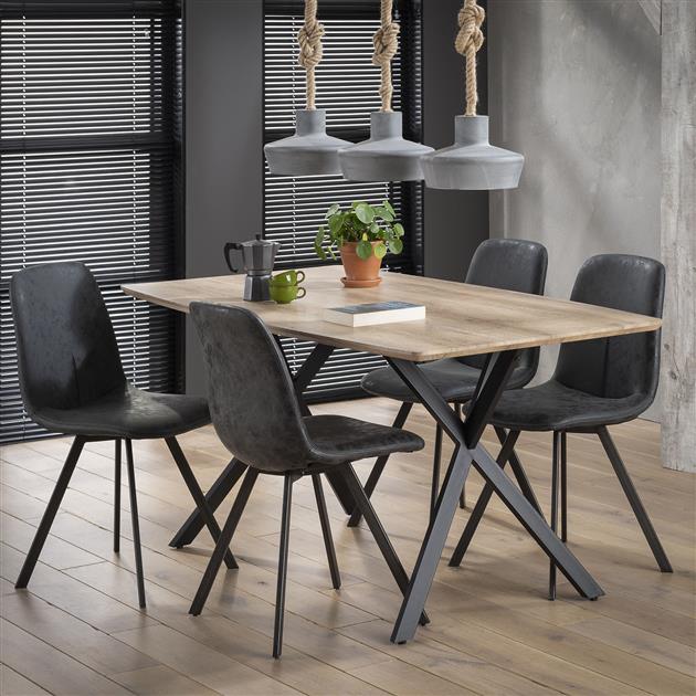 Eettafel Deens ovaal Hidde Eiken antiekwash 160 cm