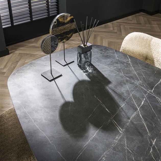 Eettafel Deens ovaal Mats Leisteen 215 cm