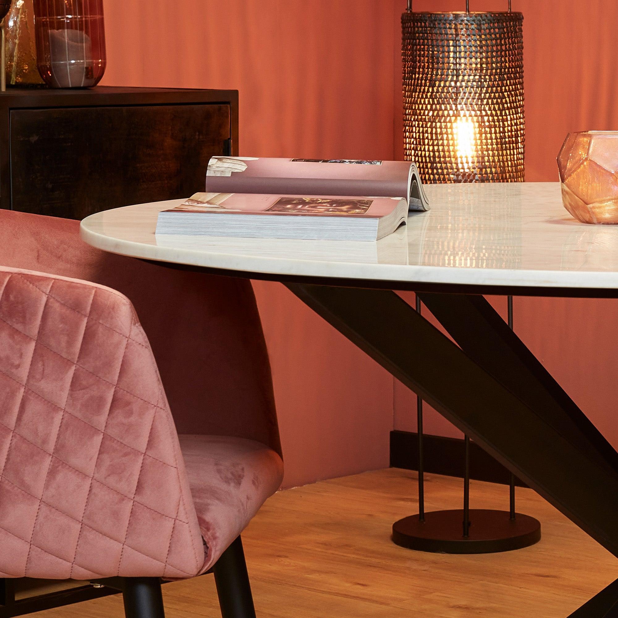 Eettafel Lynn | Rond | Wit marmer | 130 CM