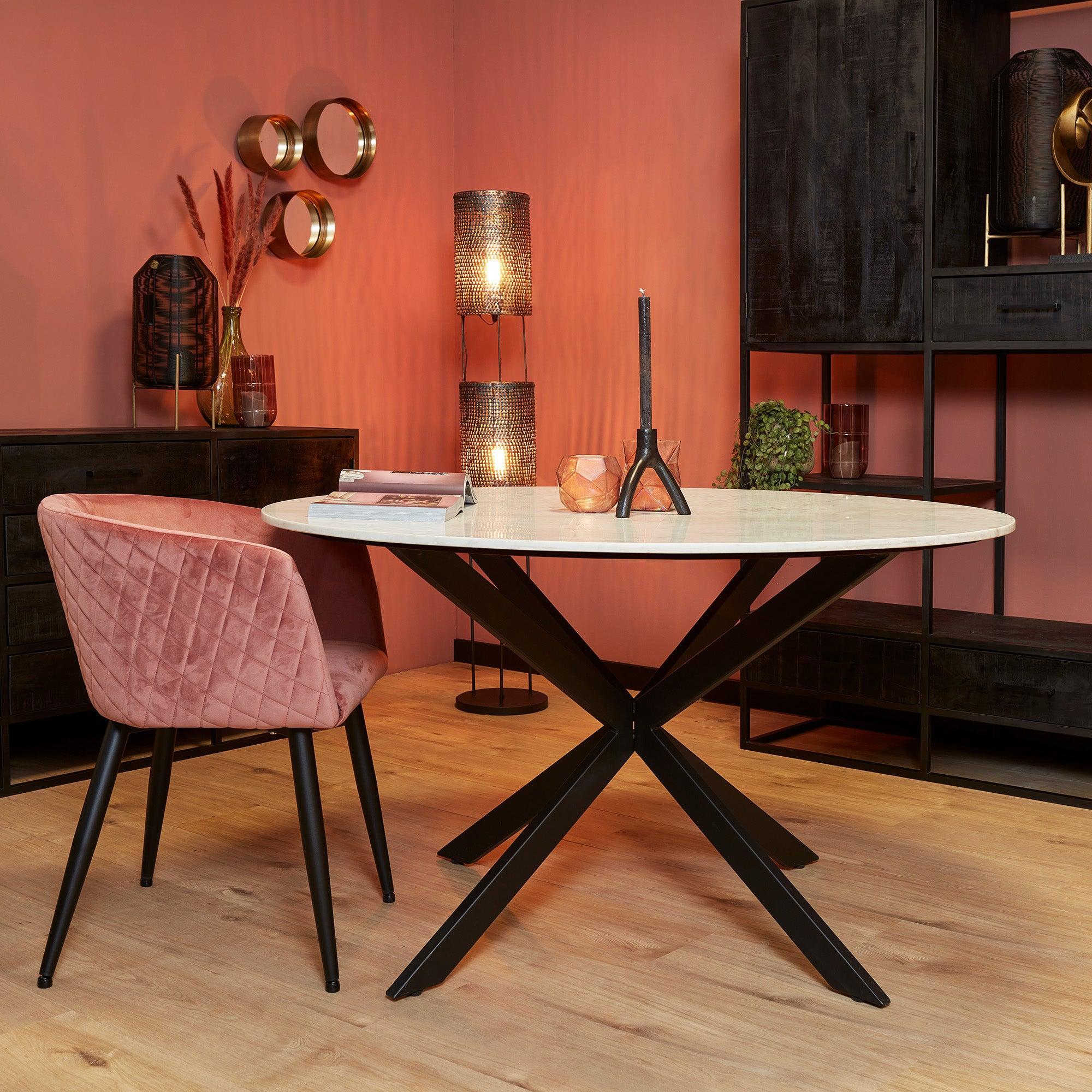 Eettafel Lynn | Rond | Wit marmer | 130 CM