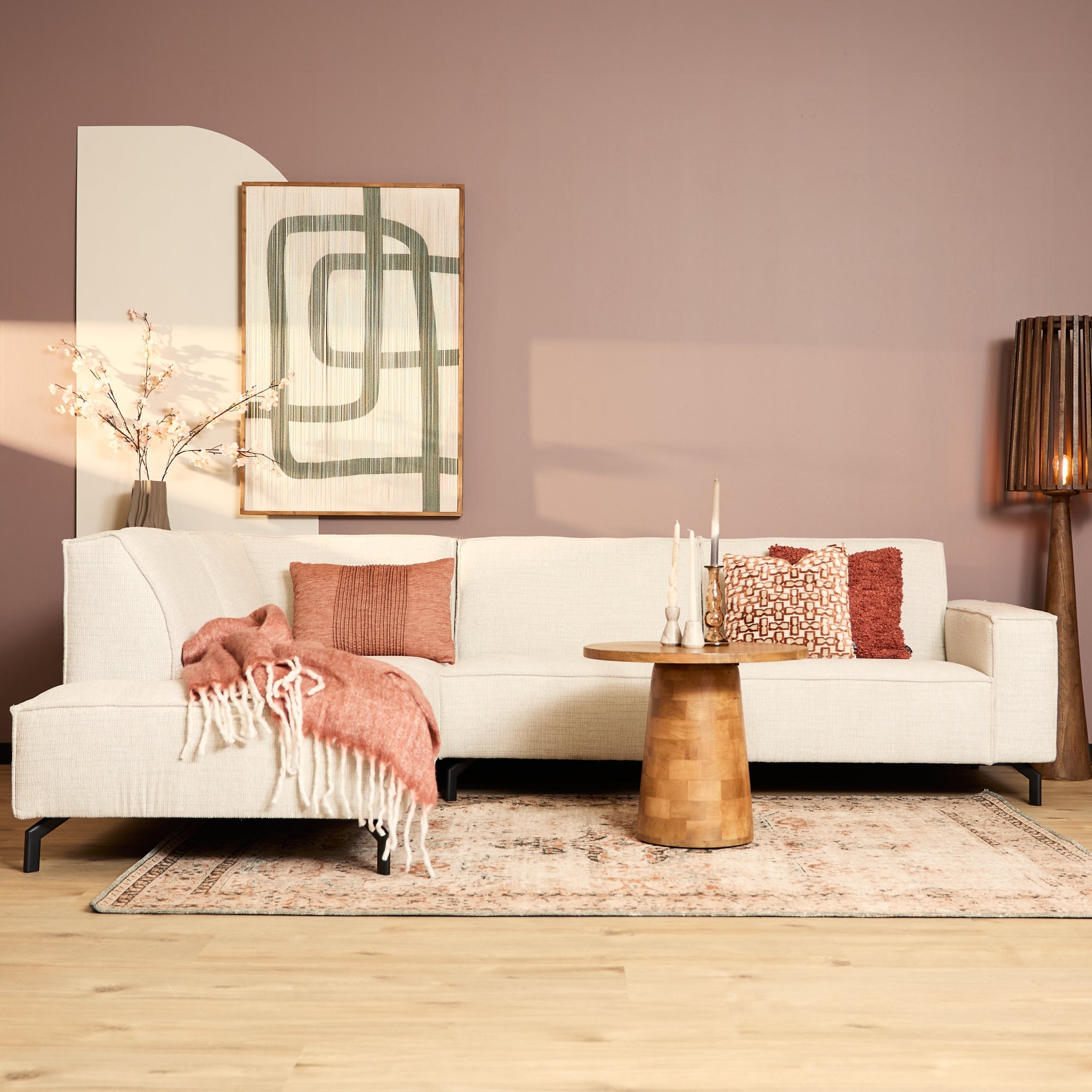 MySofa Floris | Divan Links + 2,5 zits | Beige - Industrieelinhuis.nl