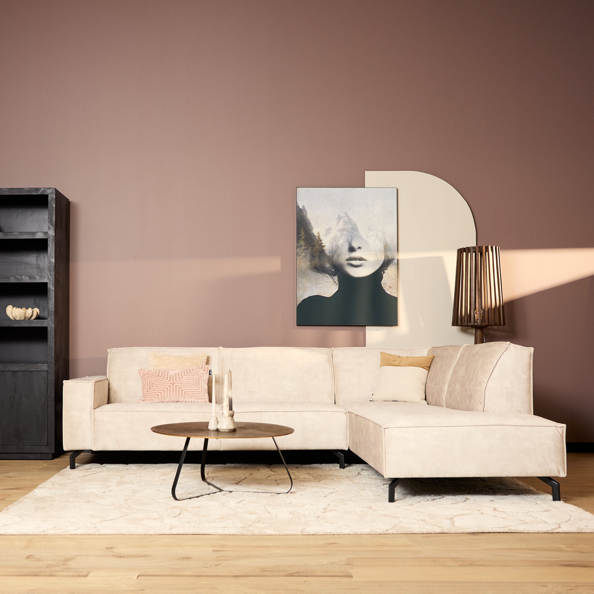 MySofa Floris| 2,5 zits + Divan Rechts | Velvet Beige - Industrieelinhuis.nl