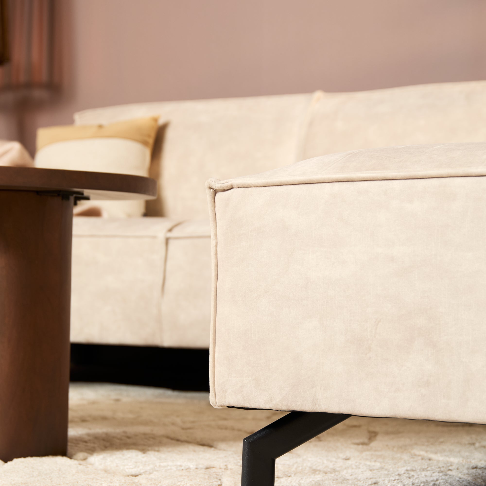 MySofa Floris| 2,5 zits + Divan Rechts | Velvet Beige - Industrieelinhuis.nl