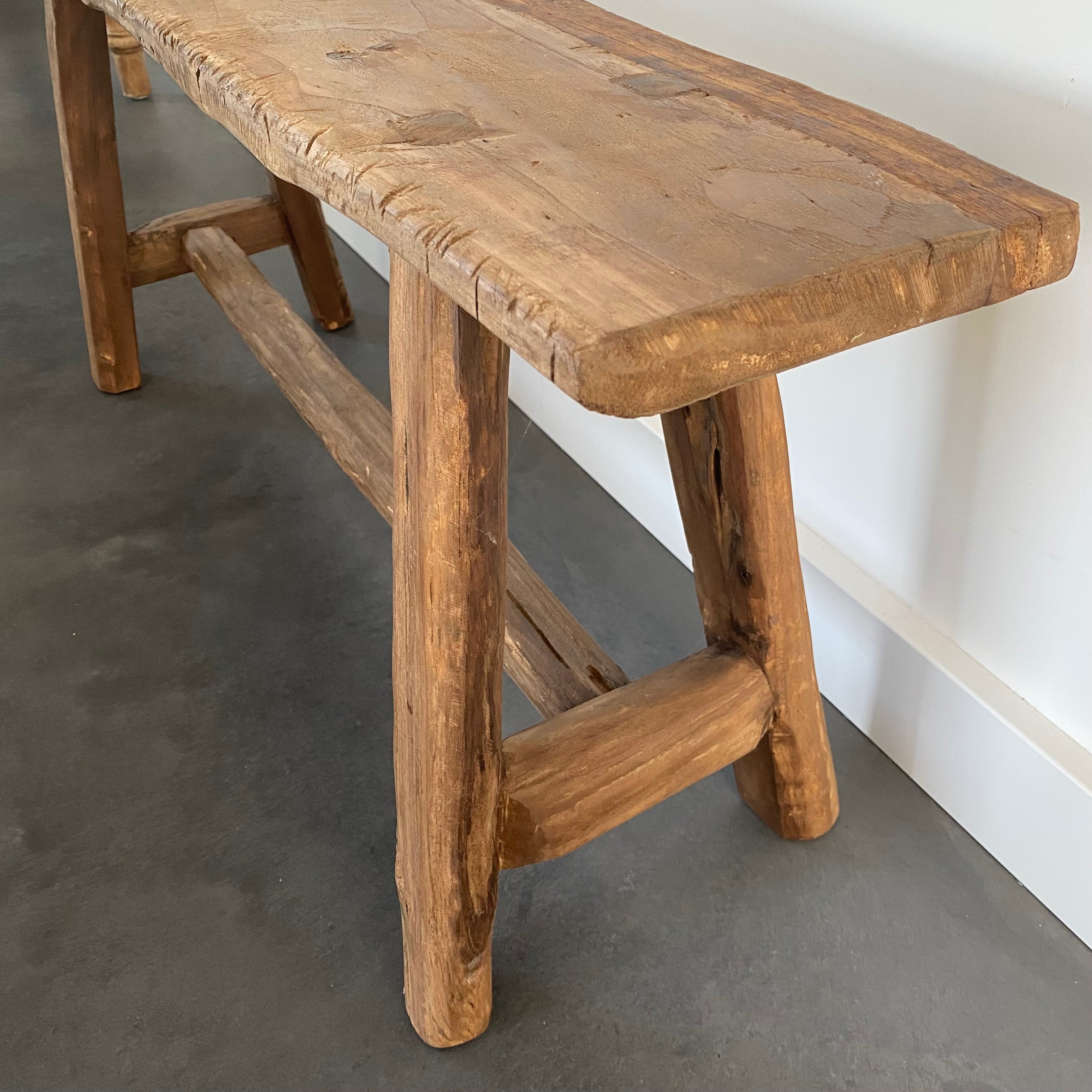 Teakhout bankje gerecycled hout decoratief industrieel | Teakhout | 90 -160 - Industrieelinhuis.nl