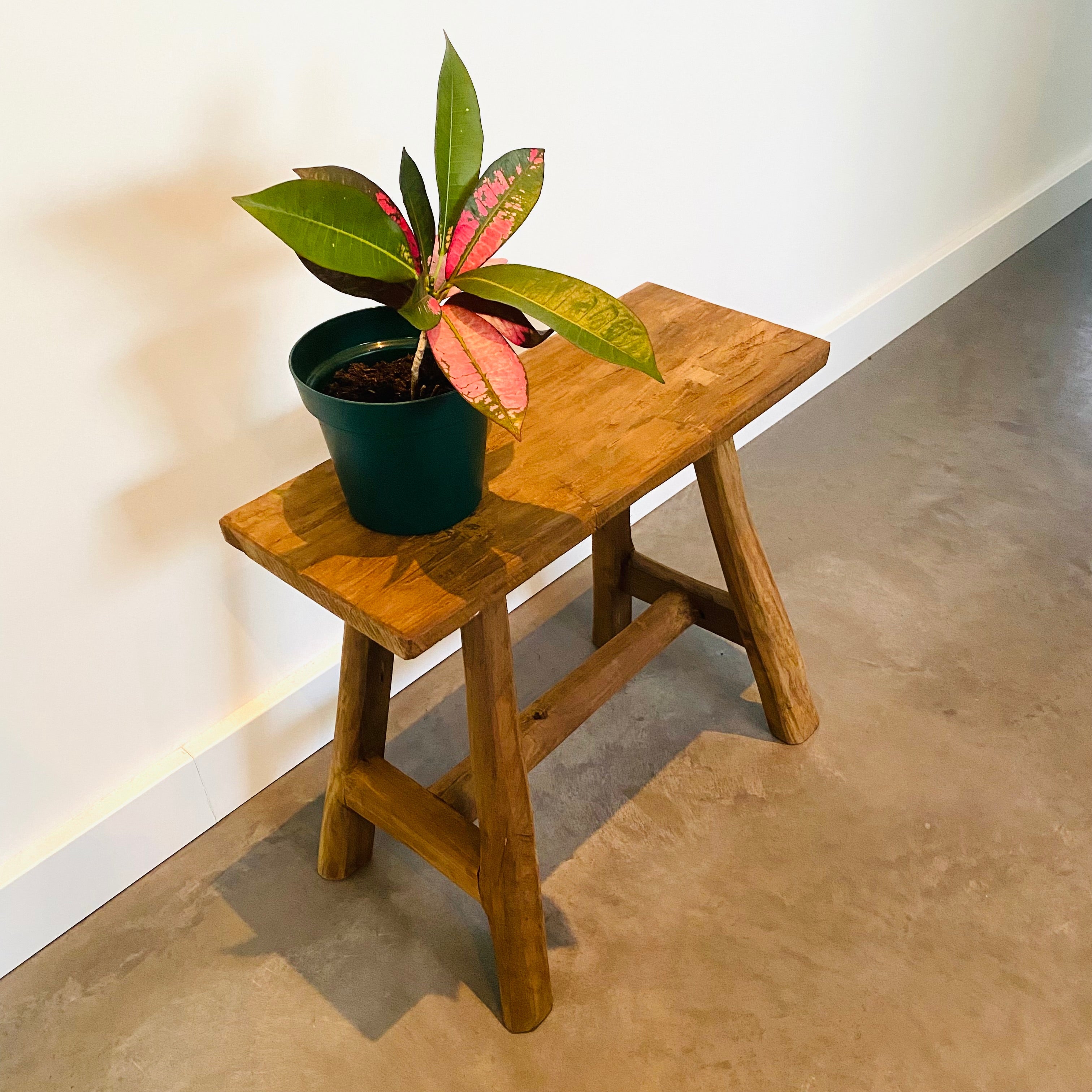 Teakhout bankje gerecycled hout decoratief industrieel | Teakhout | 90 -160 - Industrieelinhuis.nl