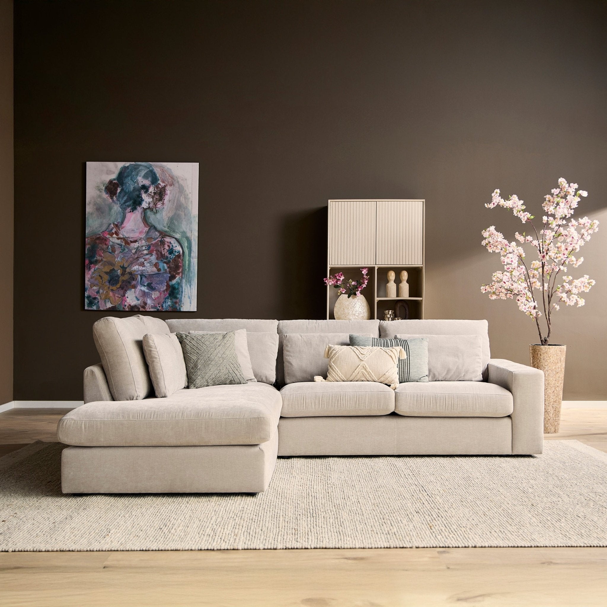 MySofa Jesse | Ottomane Links + 2,5 zits | Beige - Industrieelinhuis.nl