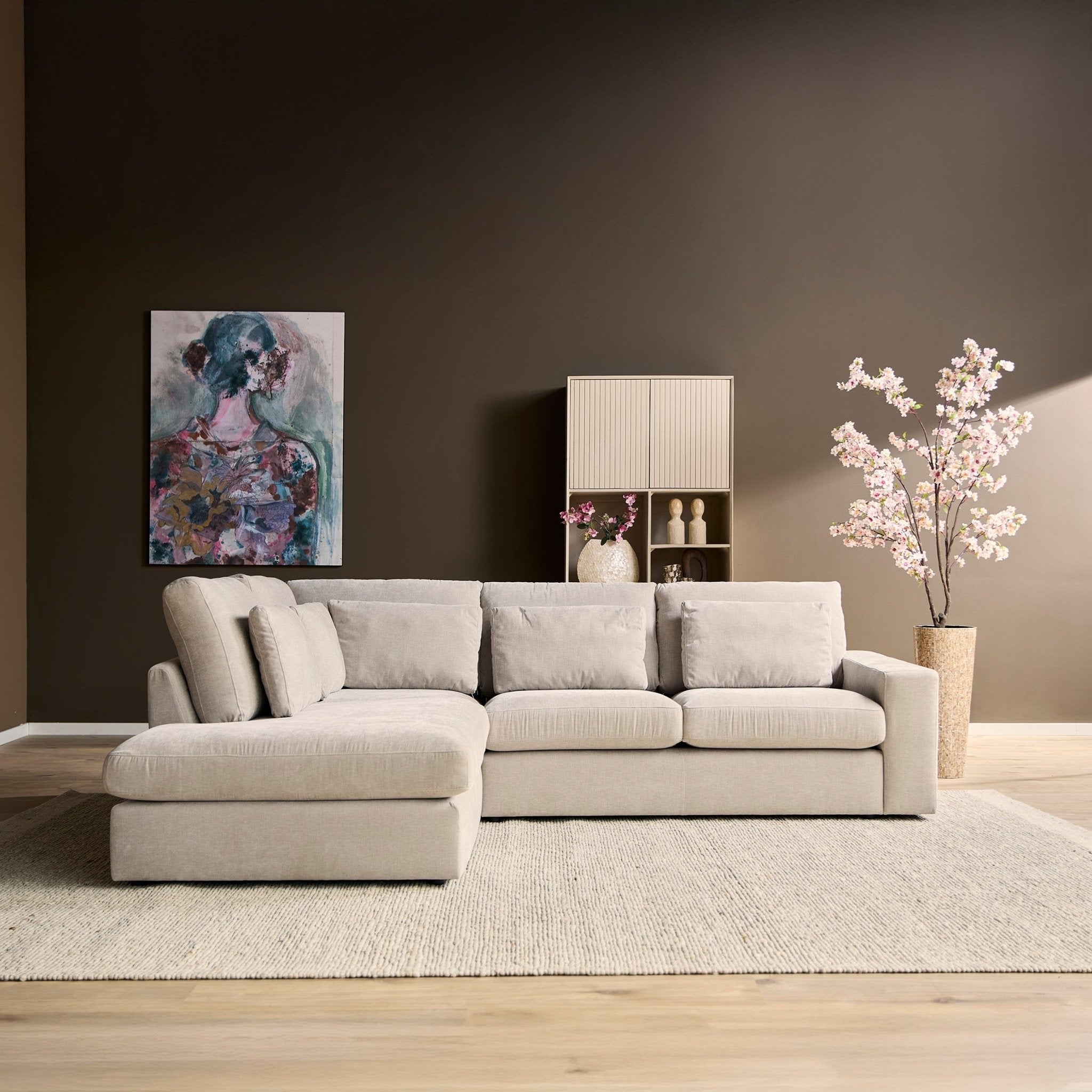 MySofa Jesse | Ottomane Links + 2,5 zits | Beige - Industrieelinhuis.nl