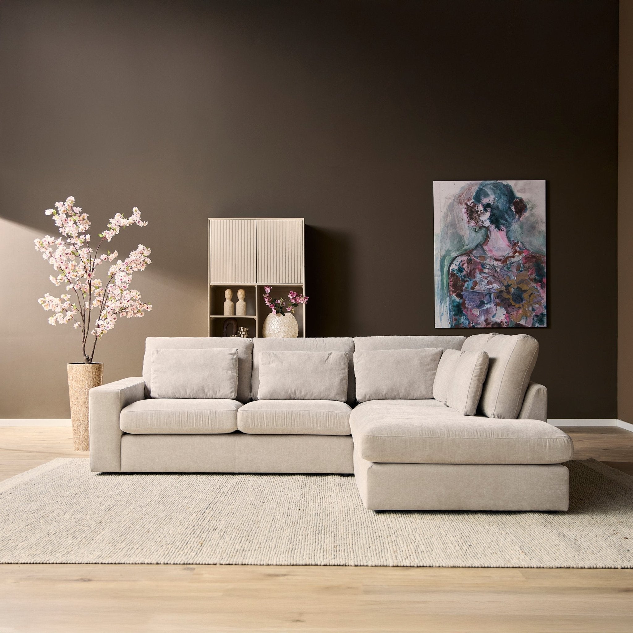 MySofa Jesse | 2,5 zits + Ottomane Rechts | Beige - Industrieelinhuis.nl