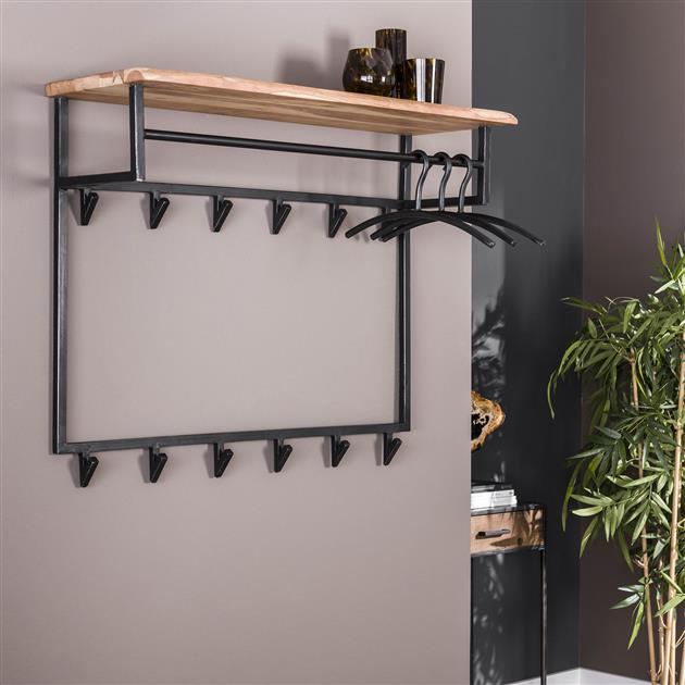Kapstok Eddie Hoog 12 haken + plank