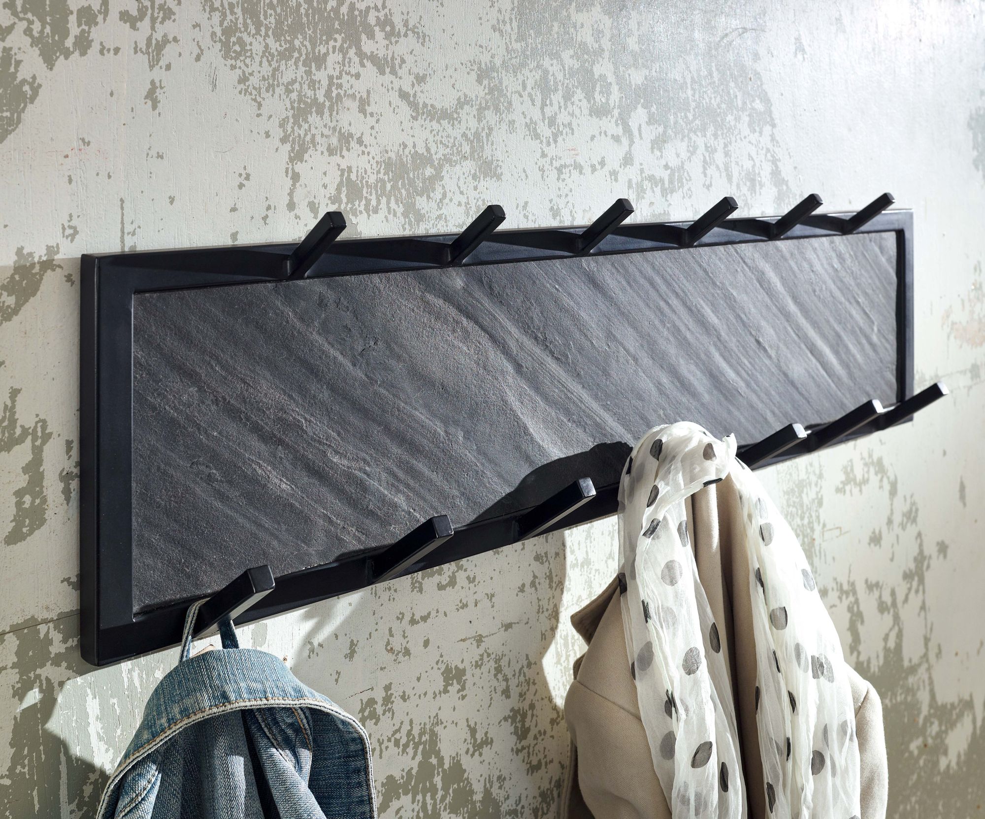 Kapstok met bankje | Industrieel design | 110 cm lengte