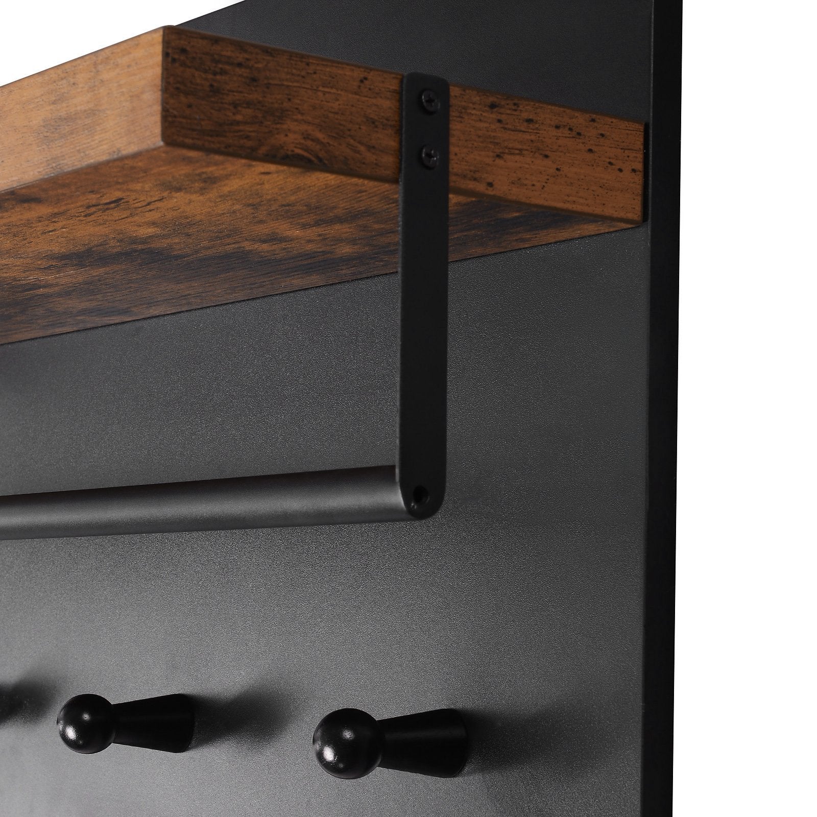 Wandkapstok zwart industrieel | 60 x 21.5 x 40 cm