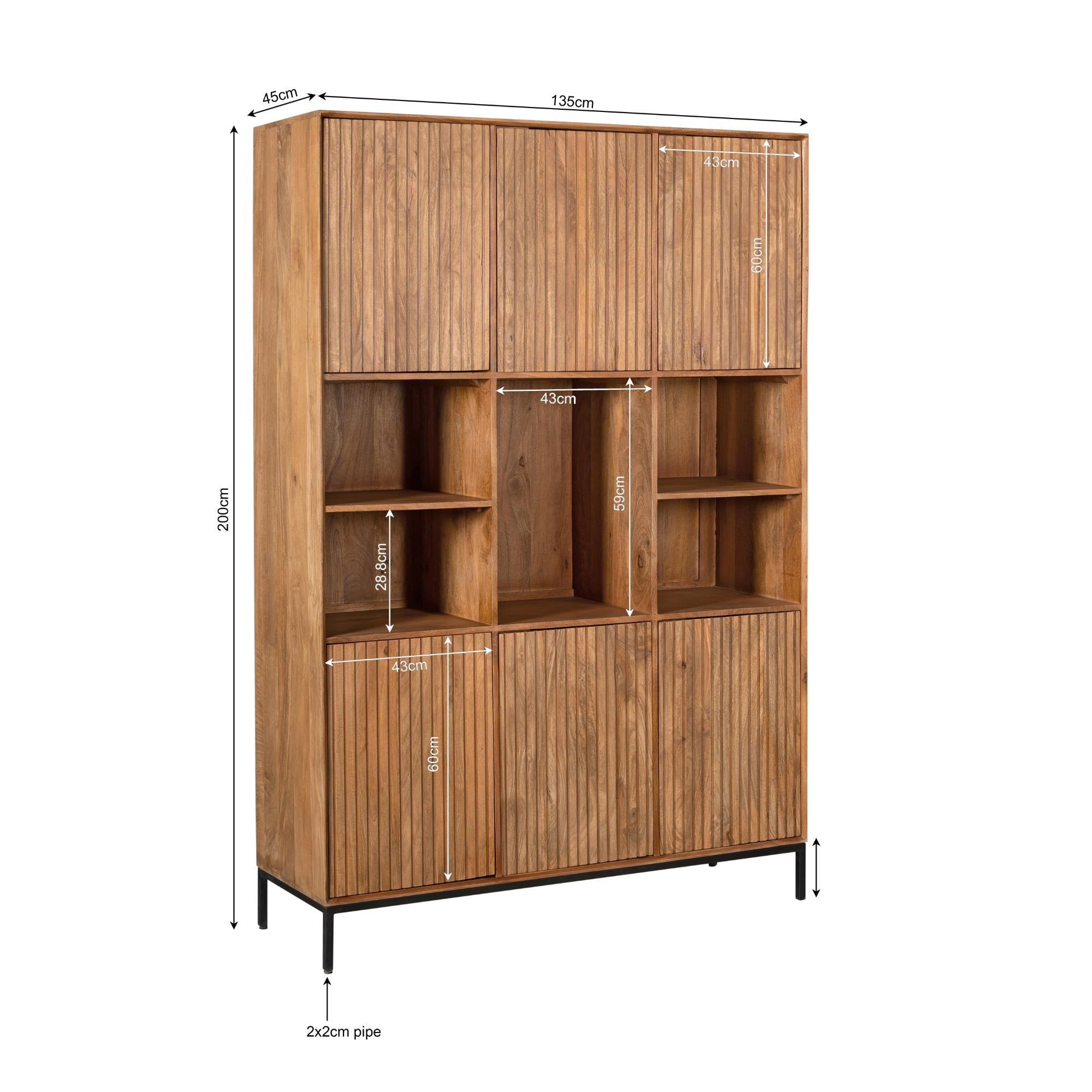 Vakkenkast Madison XL Natural 135 cm