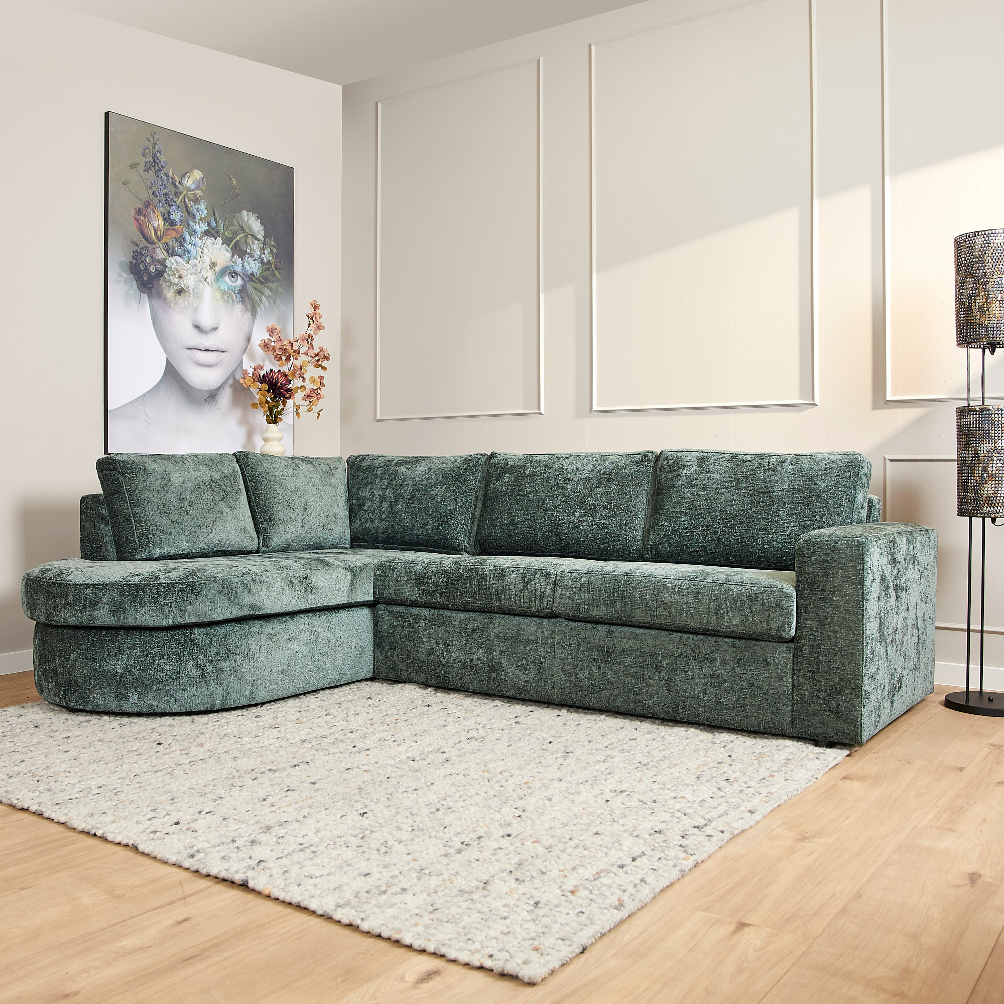 MySofa Alma | Divan Links + 2,5 zits | Green - Industrieelinhuis.nl