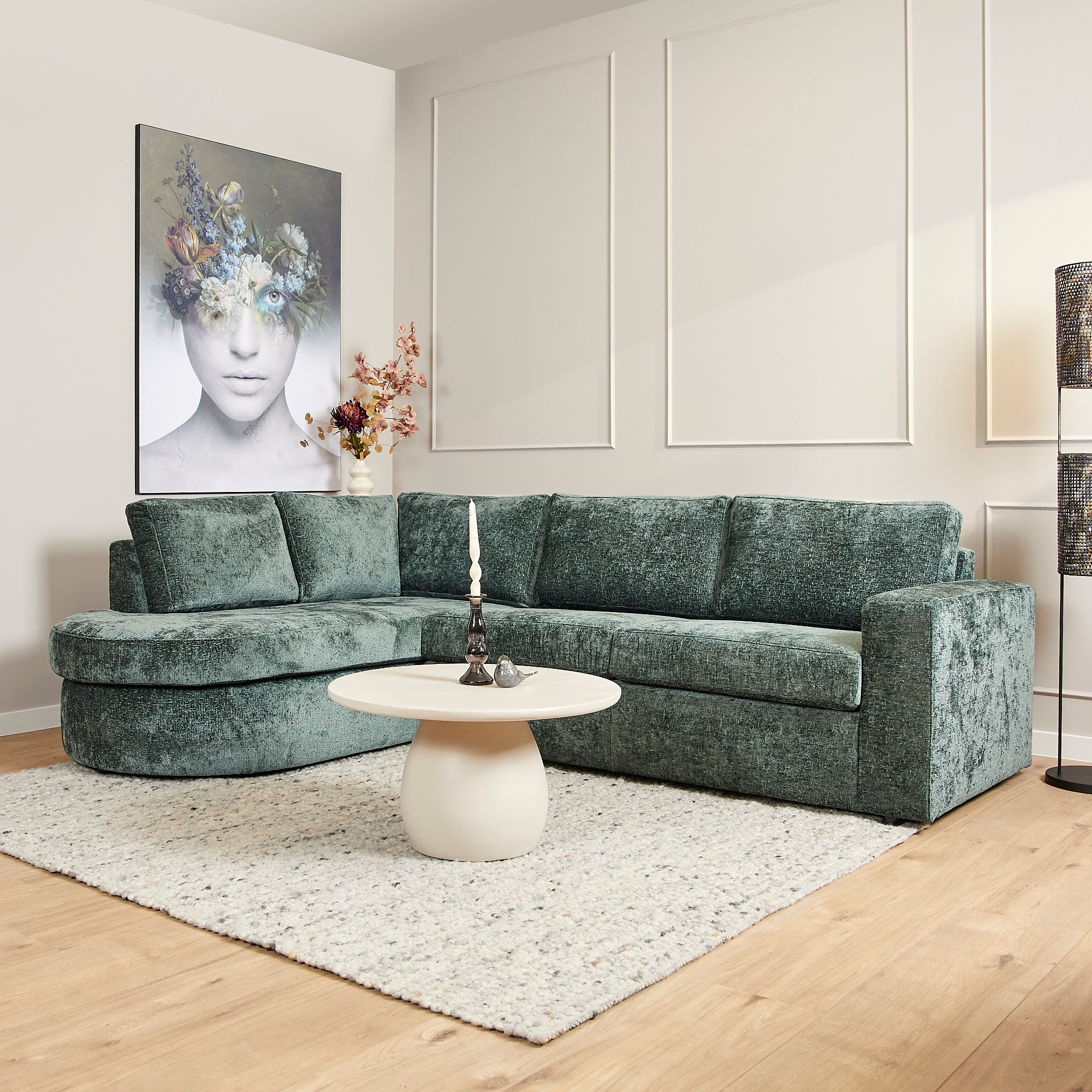 MySofa Alma | Divan Links + 2,5 zits | Green - Industrieelinhuis.nl