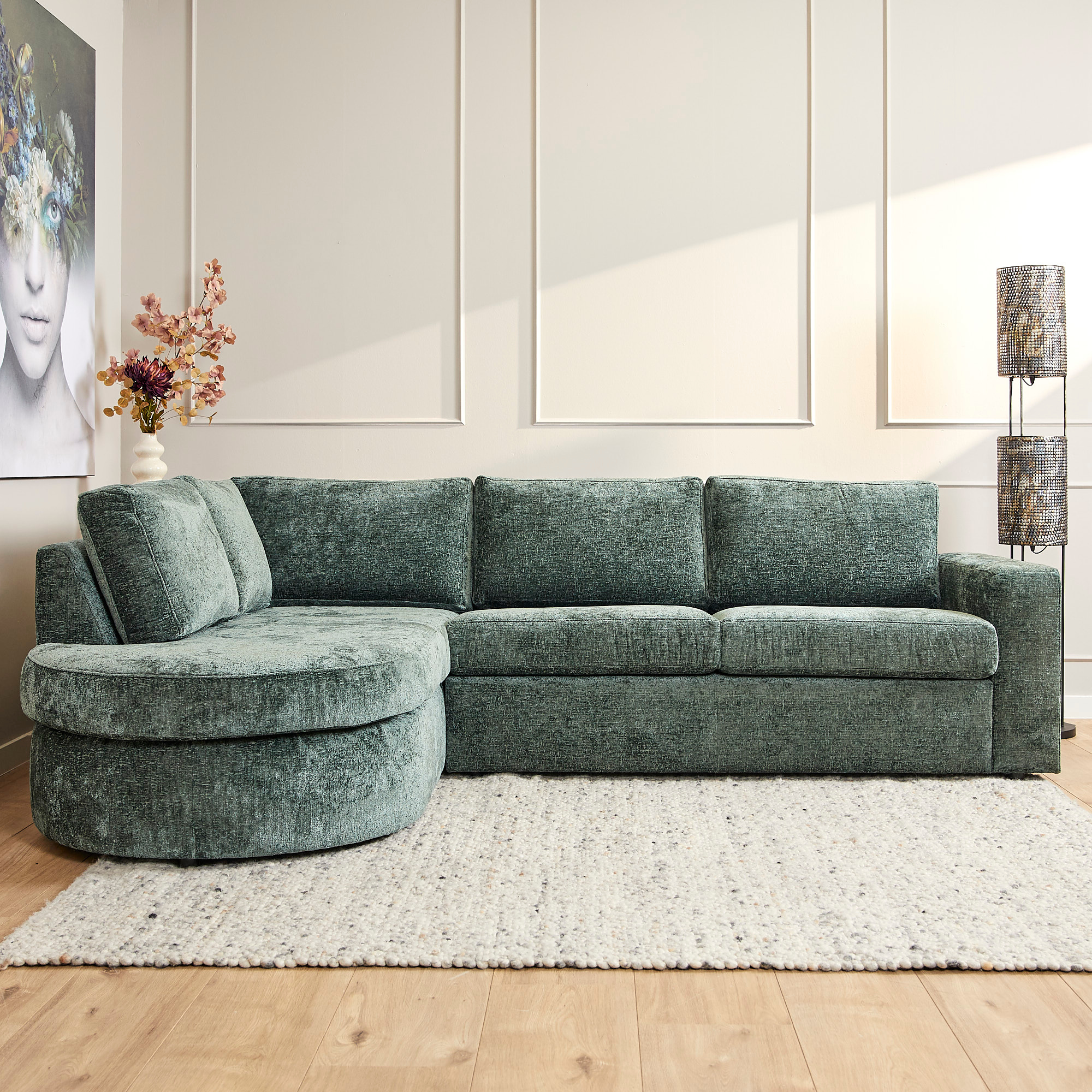 MySofa Alma | Divan Links + 2,5 zits | Green - Industrieelinhuis.nl