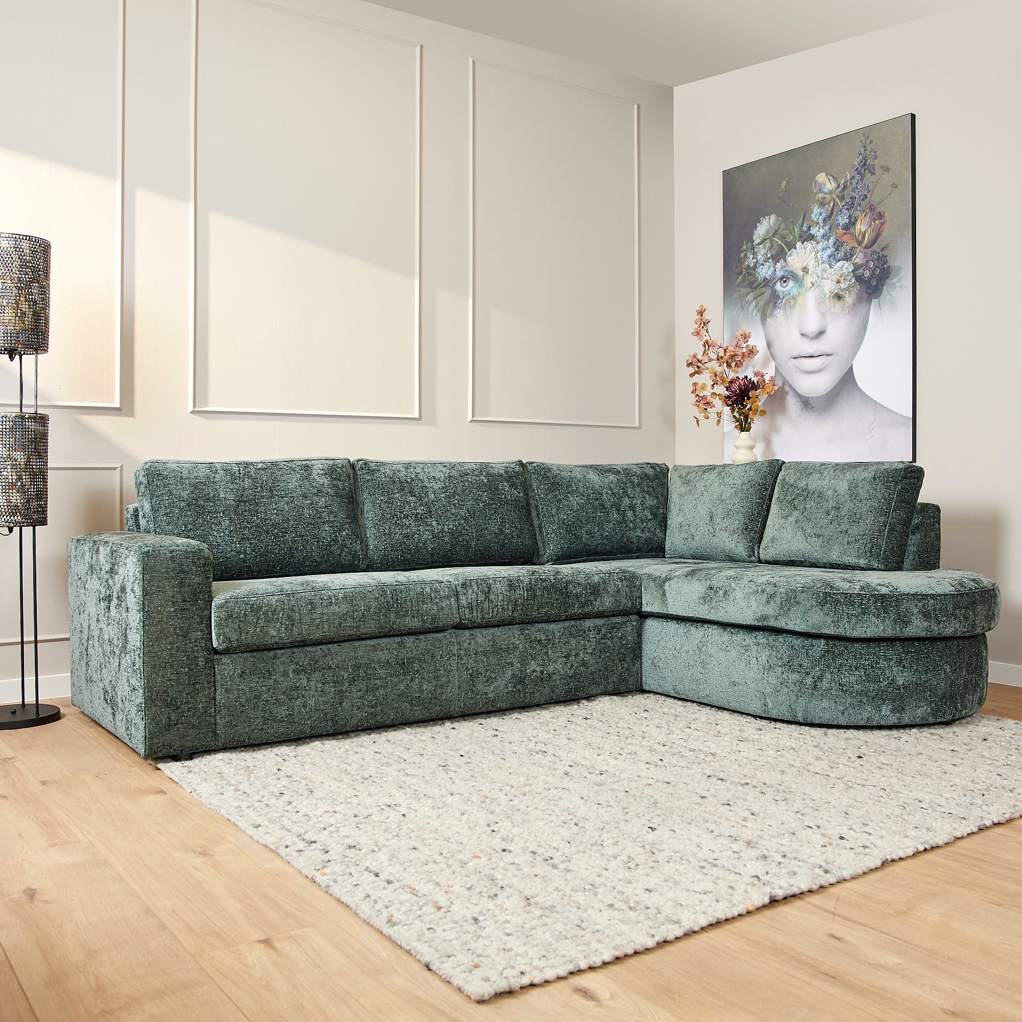 MySofa Alma | 2,5 zits + Divan Rechts | Green
