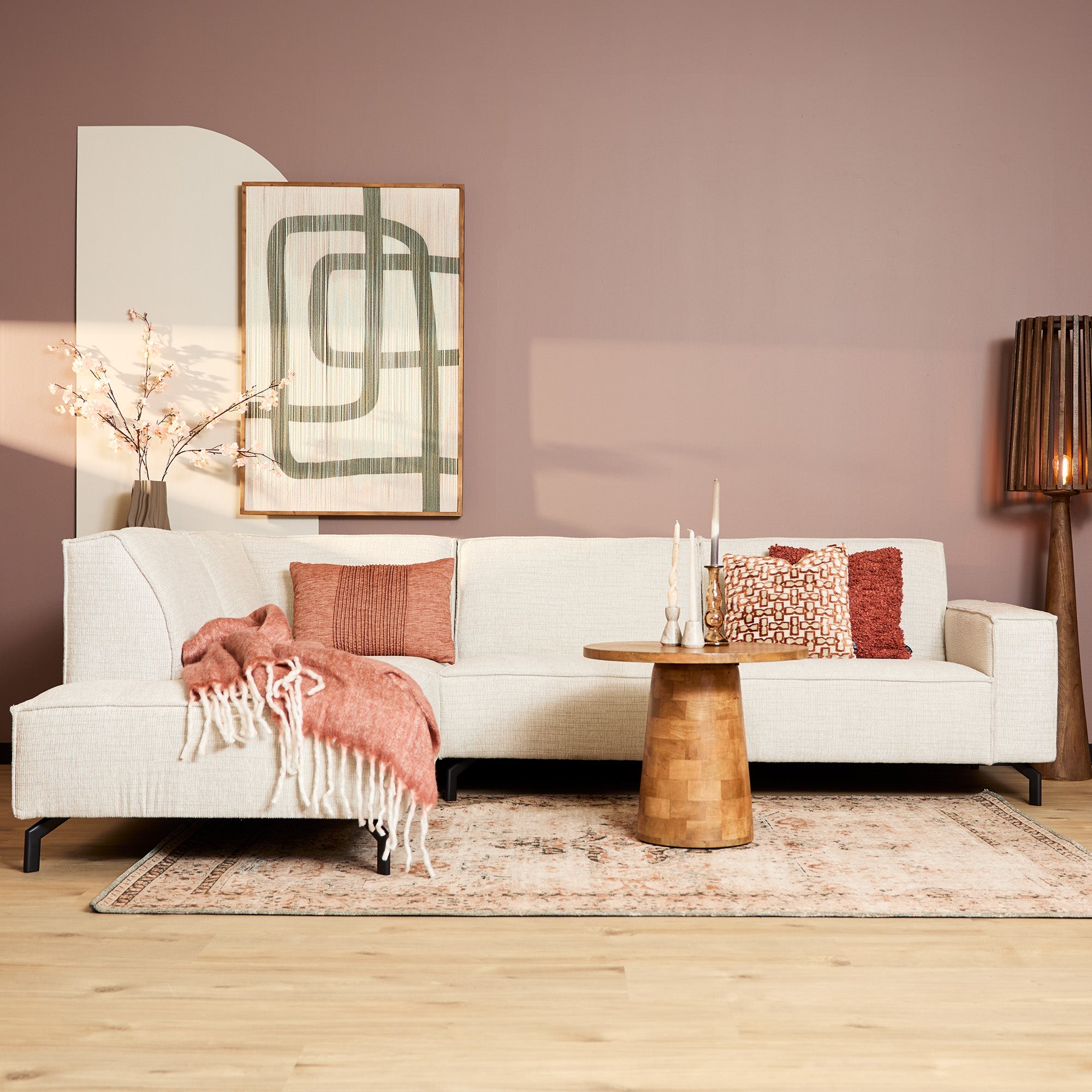MySofa Floris | Divan Links + 2,5 zits | Beige - Industrieelinhuis.nl